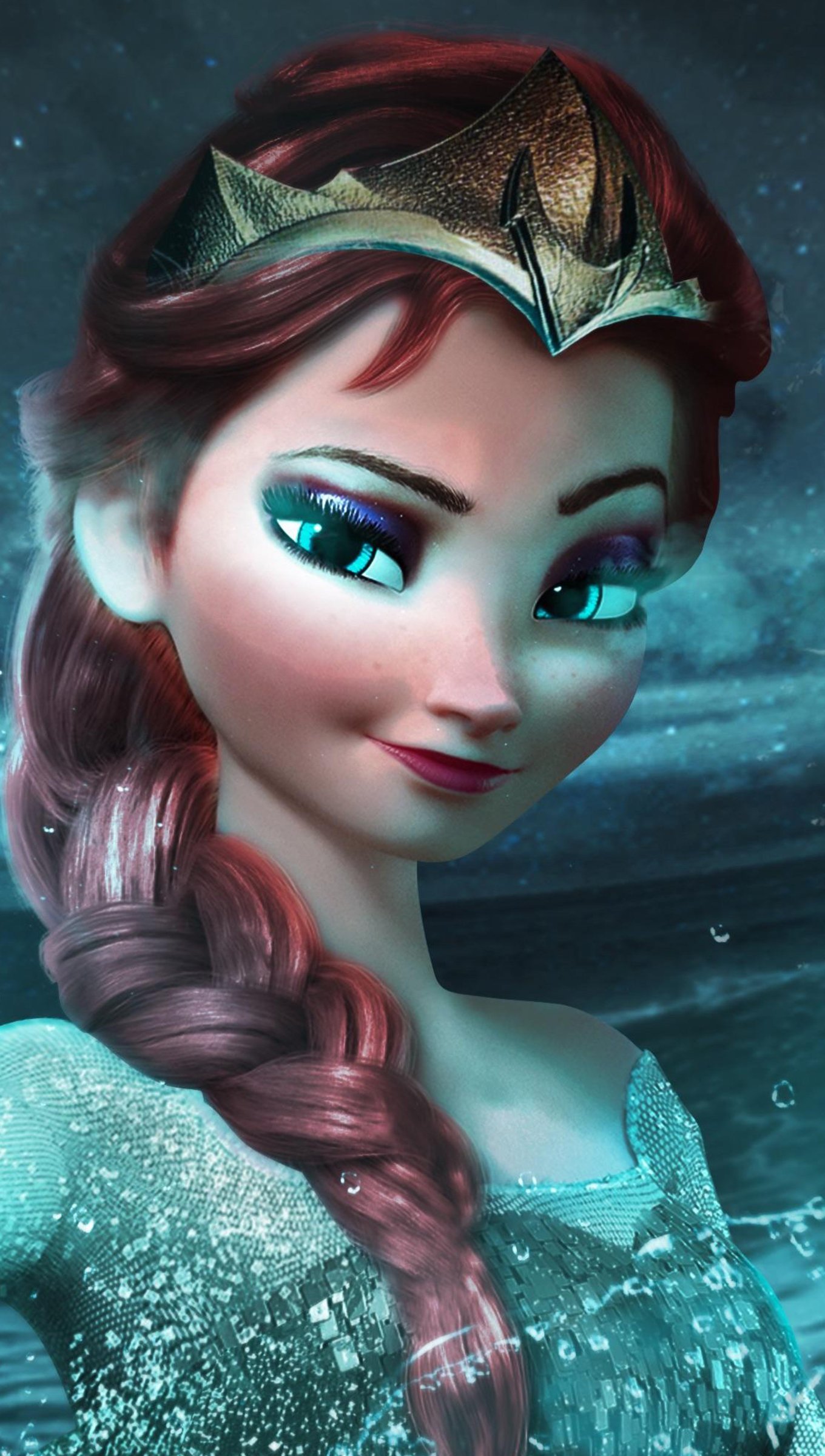 Fondos de pantalla Elsa con cabello castaño Vertical