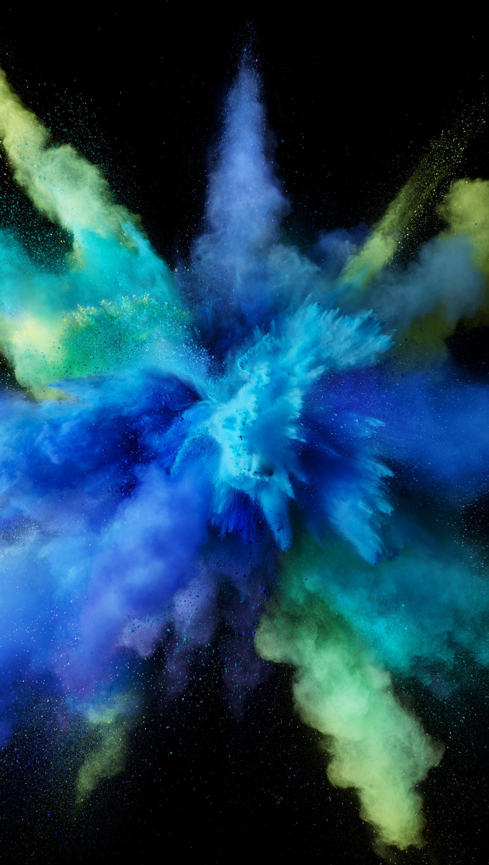 Wallpaper Explosion colored dust and smoke Vertical