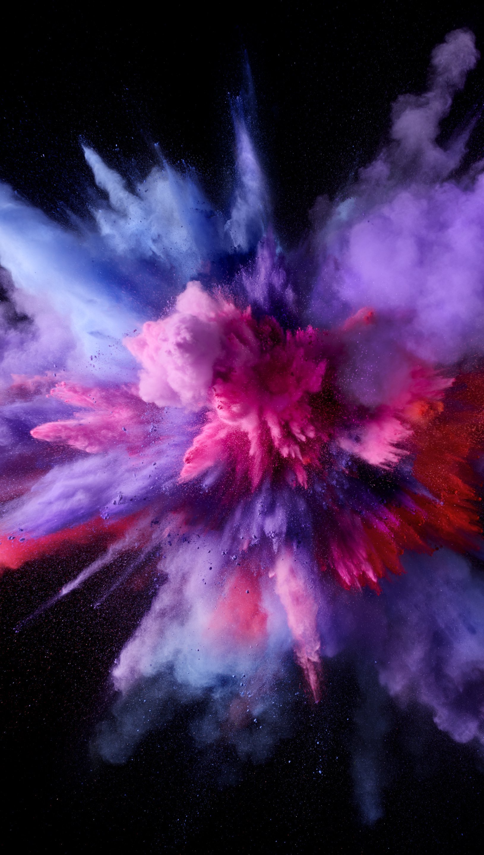 Wallpaper Explosion colored dust and smoke Vertical