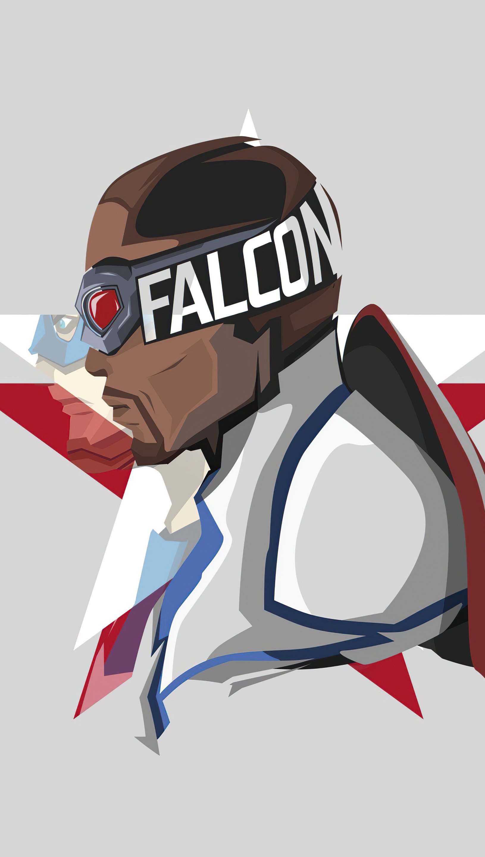 Wallpaper The Falcon and the winter soldier Minimalist style Vertical