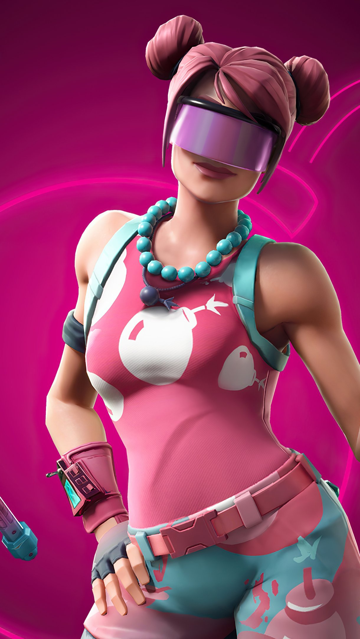 Wallpaper Fortnite Candy Commando Bubble bomber outfit Vertical