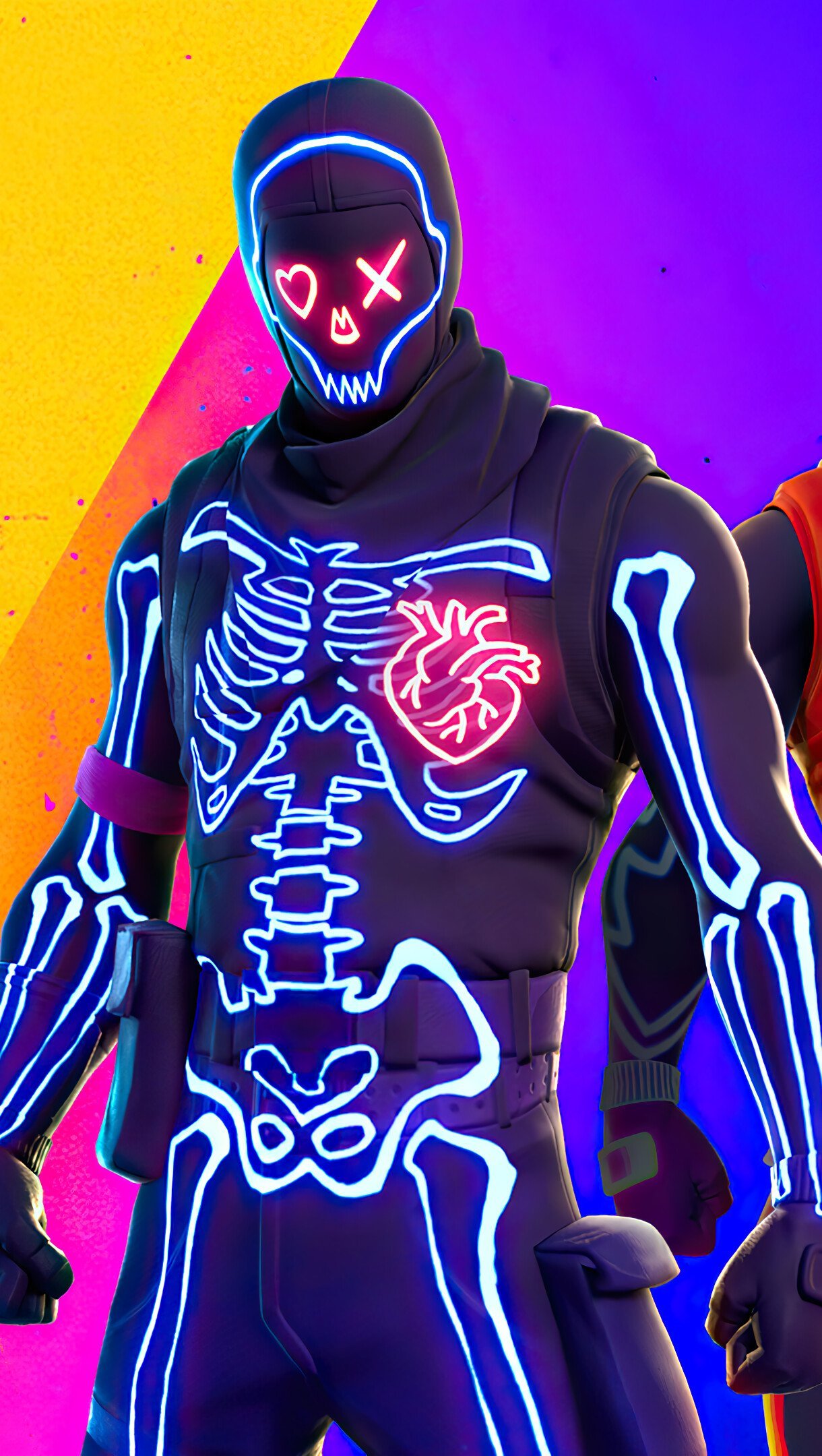 Wallpaper Fortnite Party Trooper skin Halloween outfit Vertical