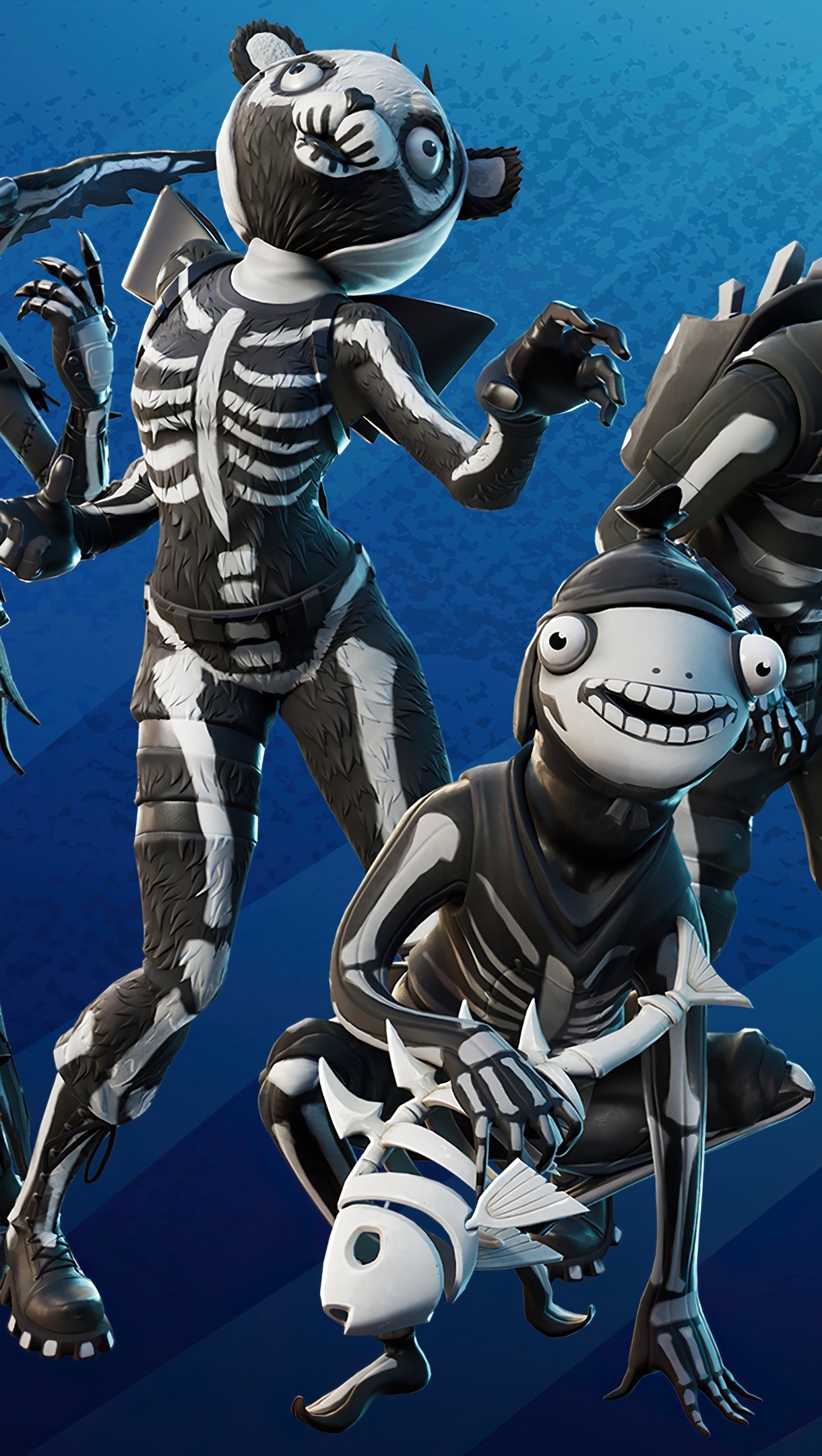 Wallpaper Fortnite Skull squad pack skins Halloween outfits Vertical