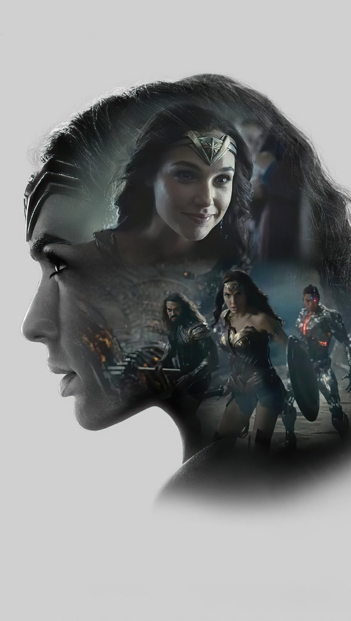 Wallpaper Gal Gadot as Wonder Woman Zack Snyder's Justice League Minimalist Vertical