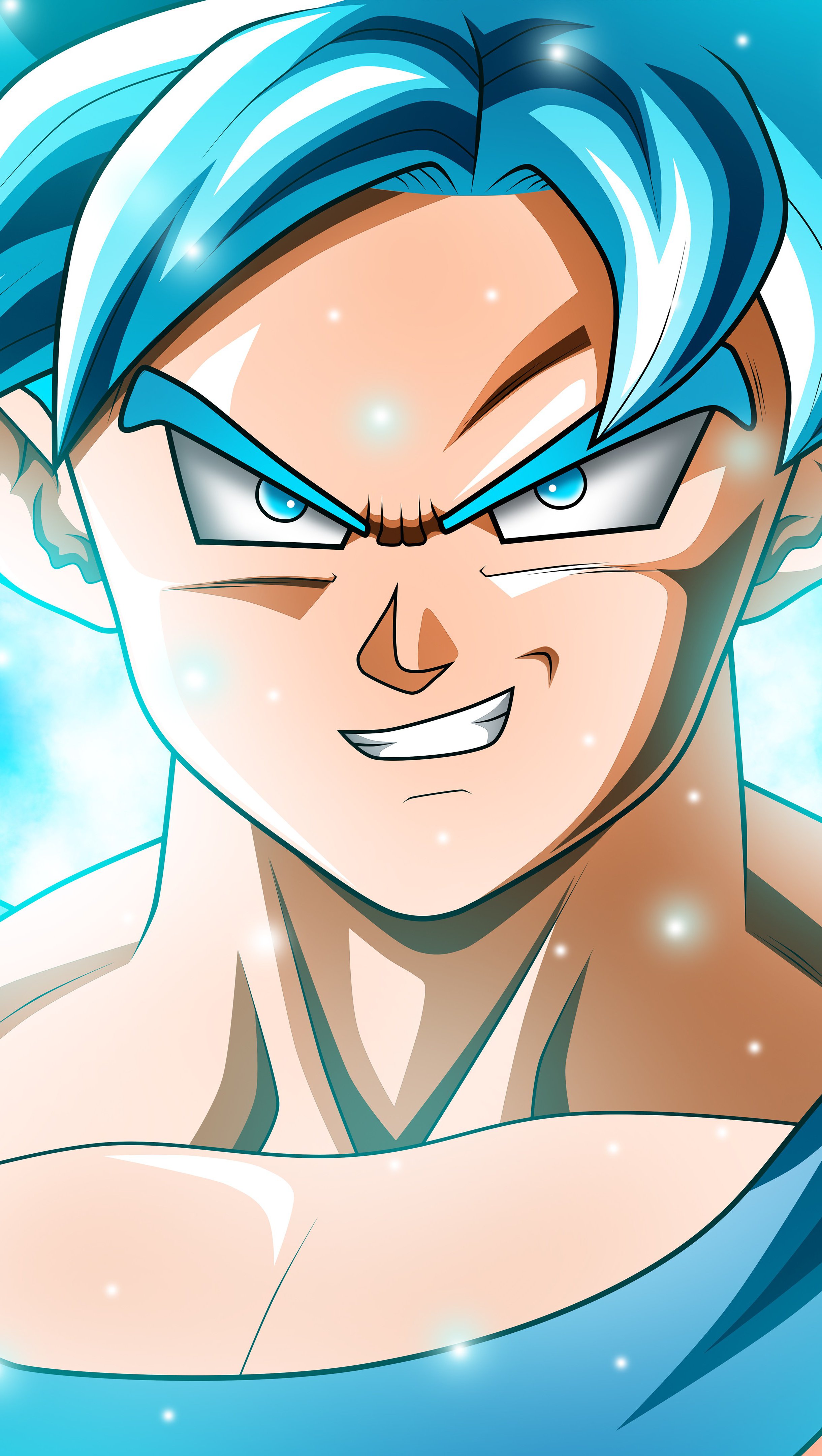 Anime Wallpaper Goku Super Saiyan Blue from Dragon Ball Super Vertical