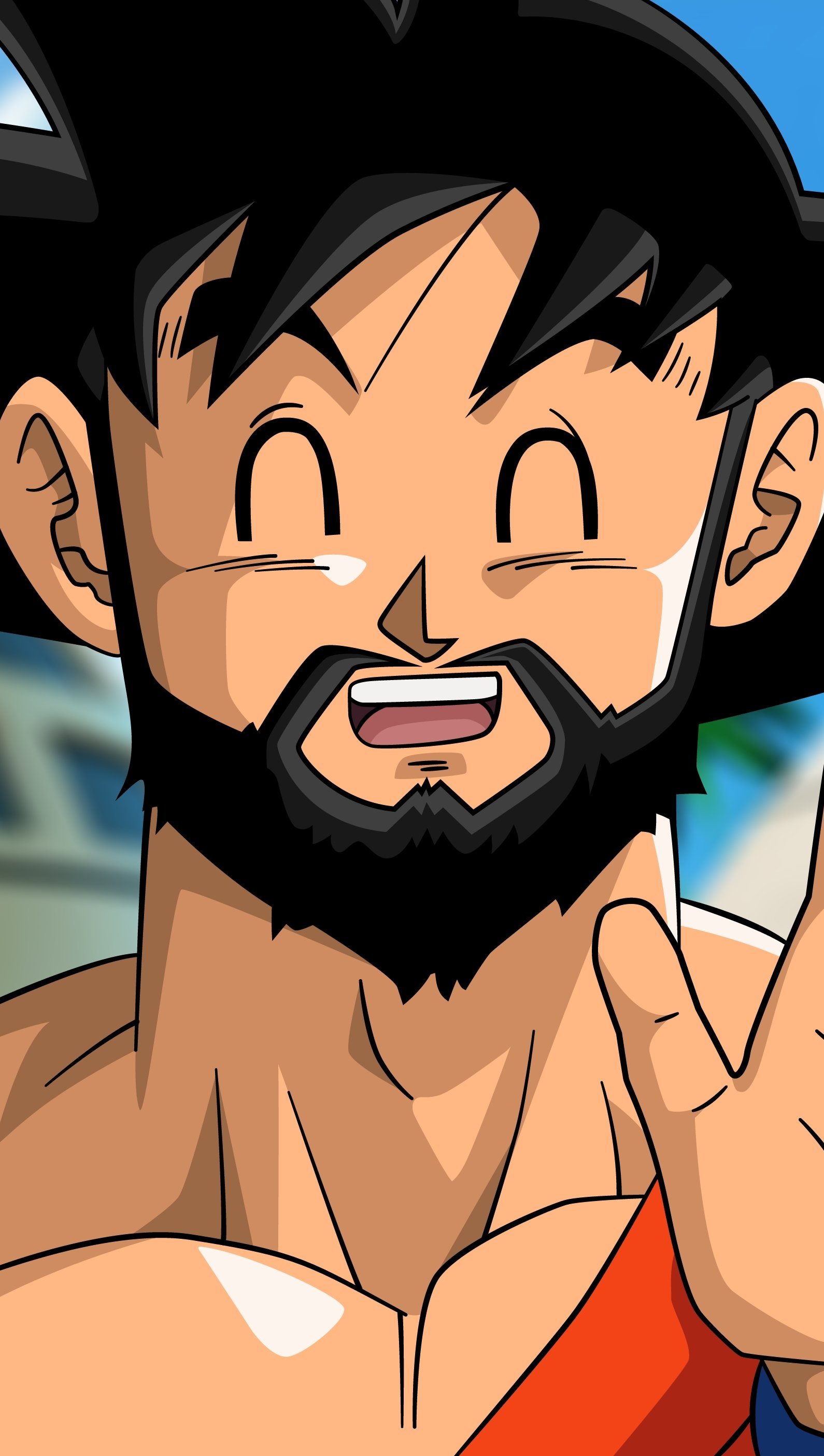 Anime Wallpaper Goku Vegeta with beard Dragon Ball Vertical