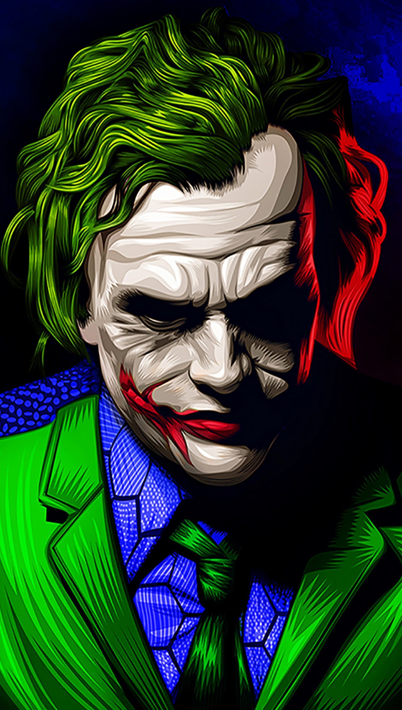 Wallpaper Joker Artwork Illustration Vertical
