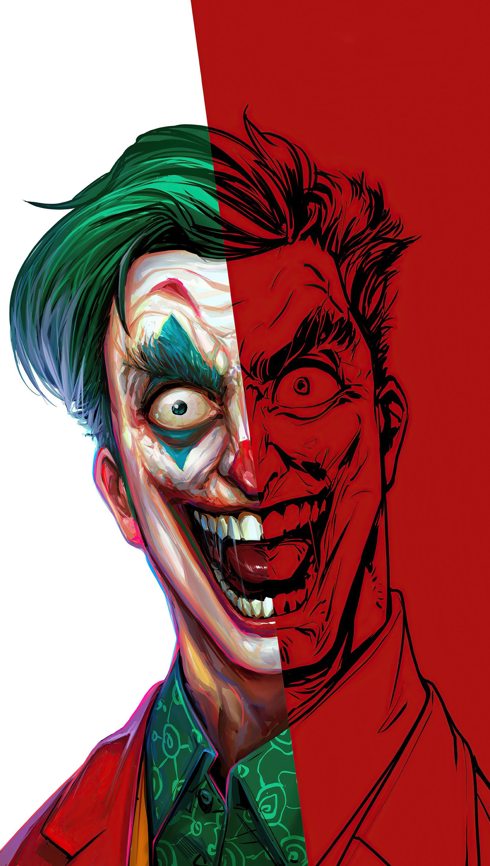 Wallpaper Joker smiling Fanart Vertical