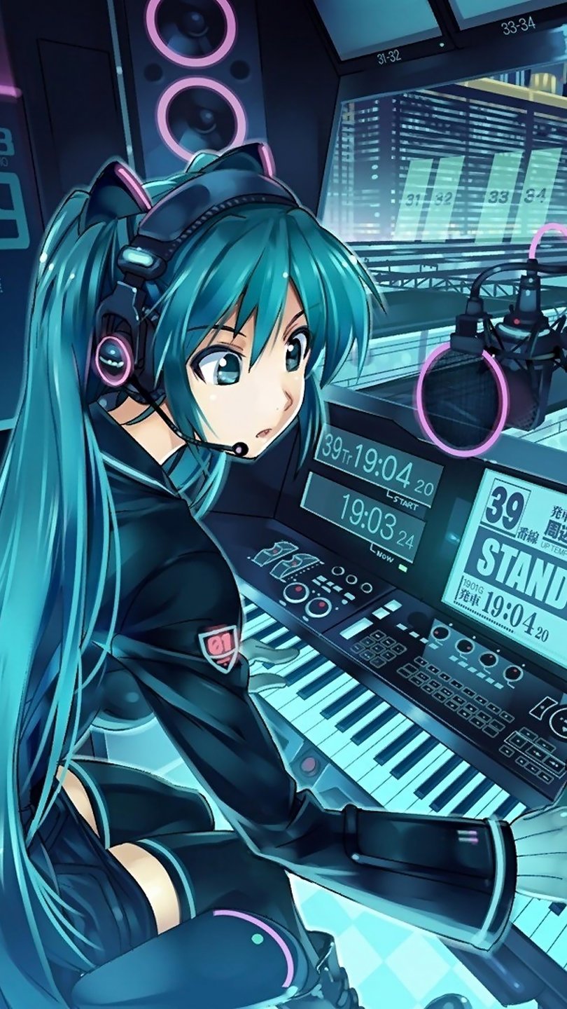 Fondos de pantalla Hatsune Miku Chica anime musica DJ Vertical