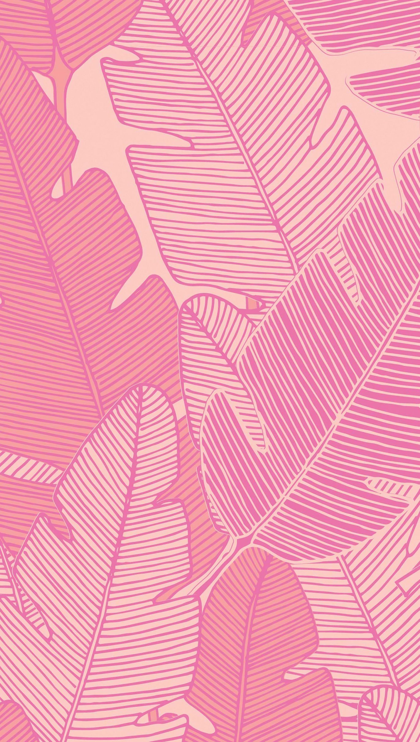 Wallpaper Pink leaves Vertical