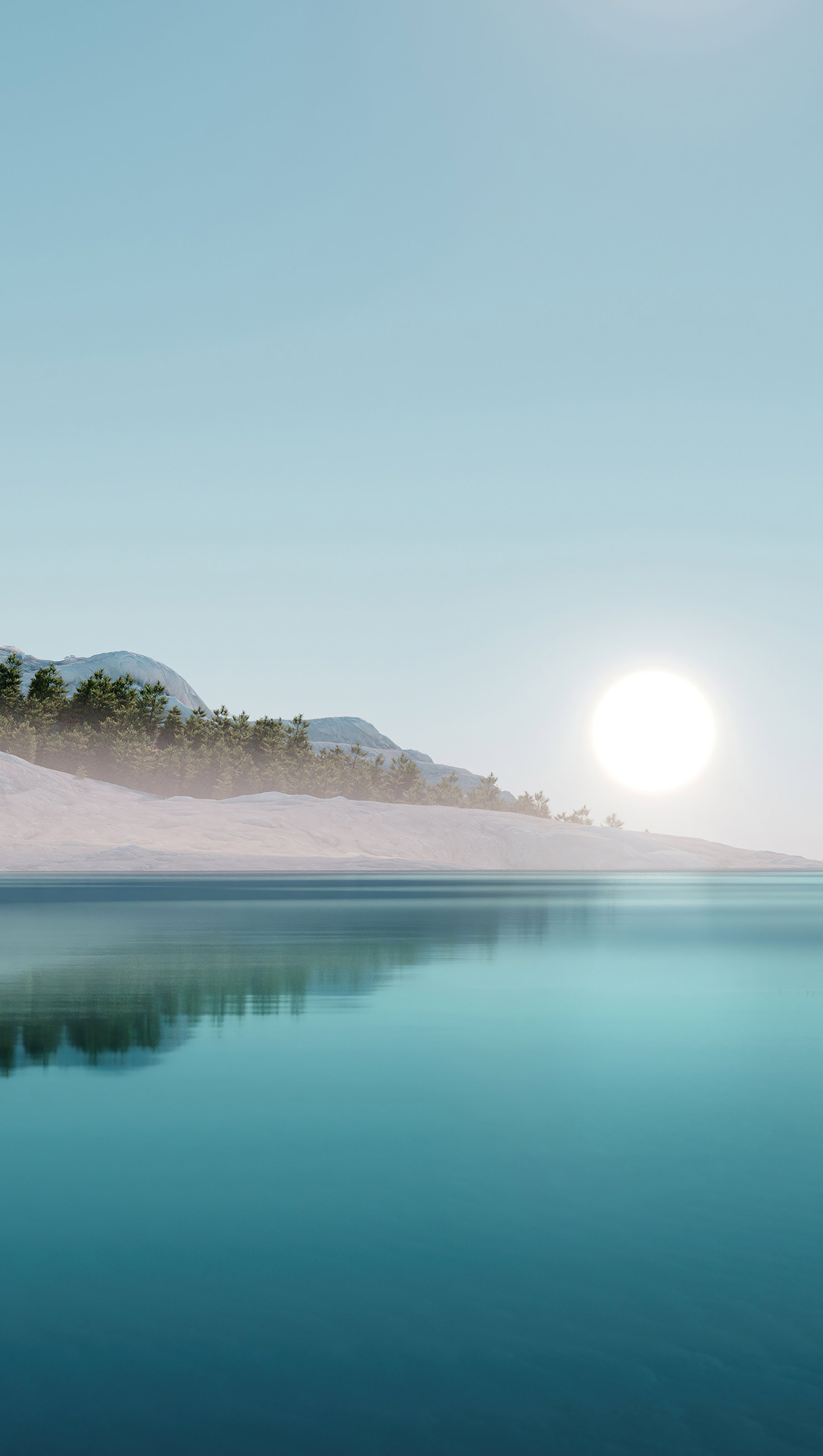 Fondos de pantalla Ilustración de amanecer frente a lago Vertical