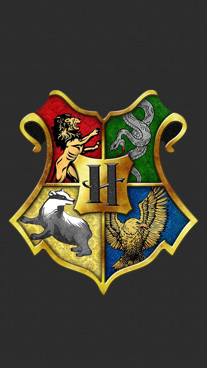 Fondos de pantalla Insignias de Harry Potter: Gryffindor, Slytherin, Hufflepuff y Ravenclaw Vertical