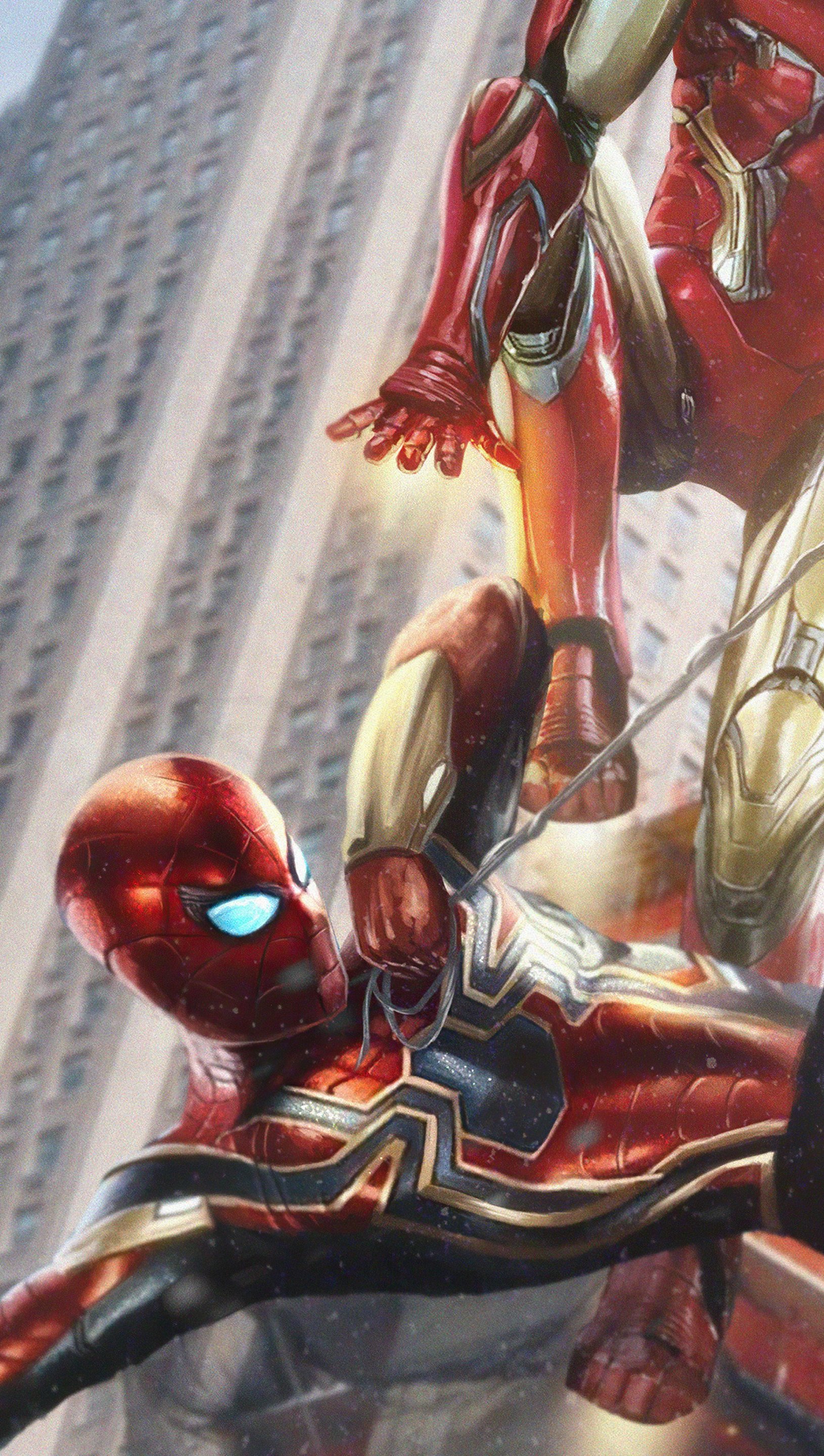 Fondos de pantalla Iron Spider contra Iron Man Vertical