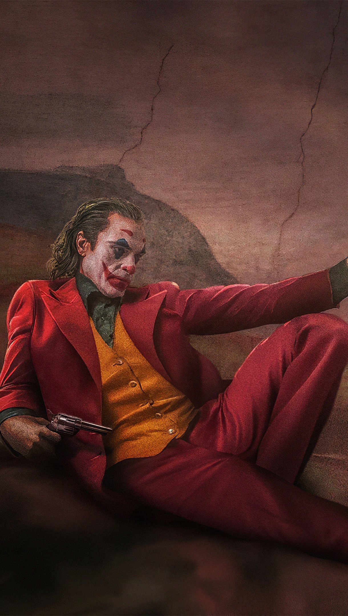 Fondos de pantalla Joker como Joaquin Phoenix y Heath Ledger en pintura de Miguel Angel Vertical