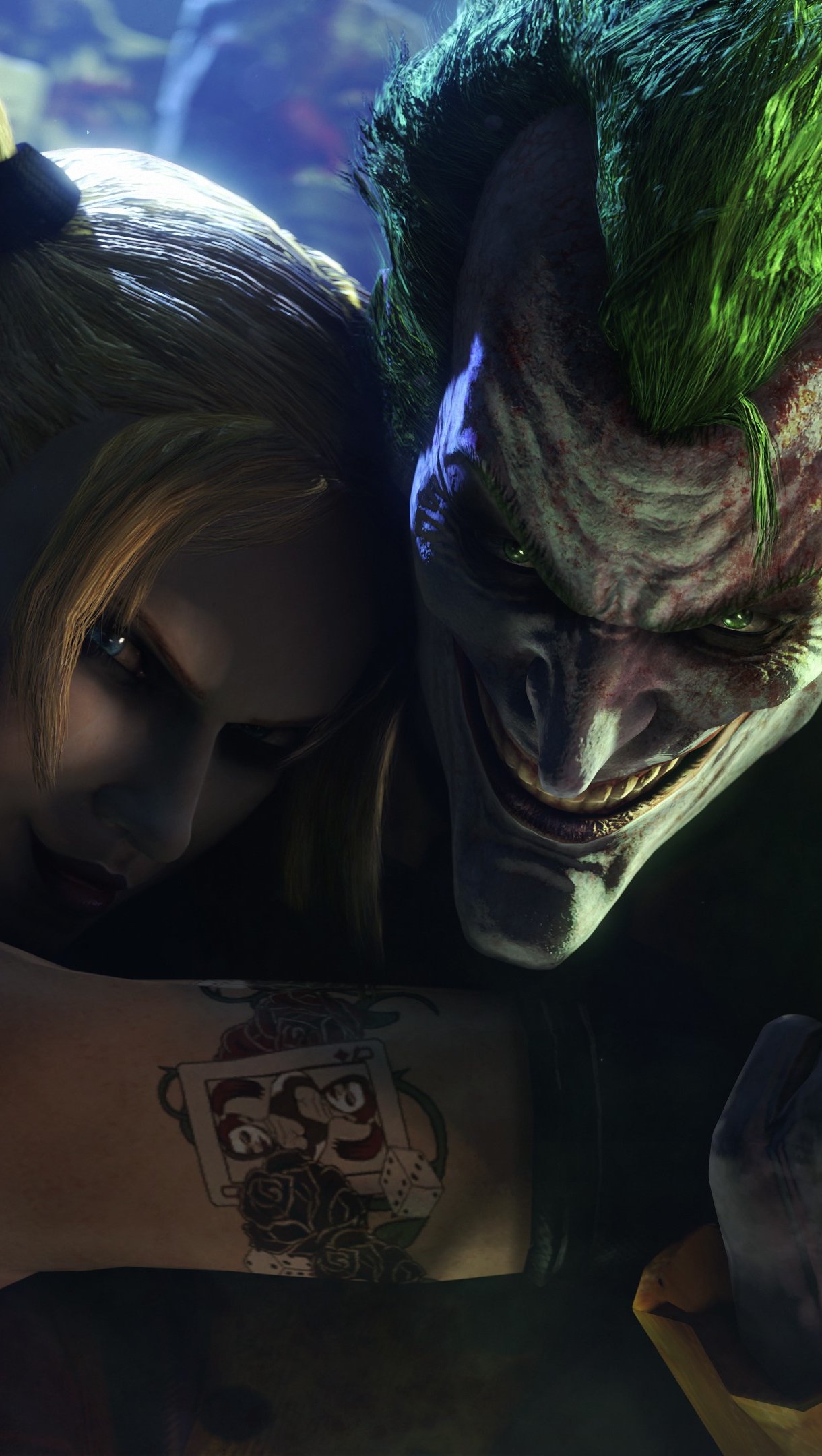 Fondos de pantalla Joker y Harley Quinn de Batman Arkham Vertical