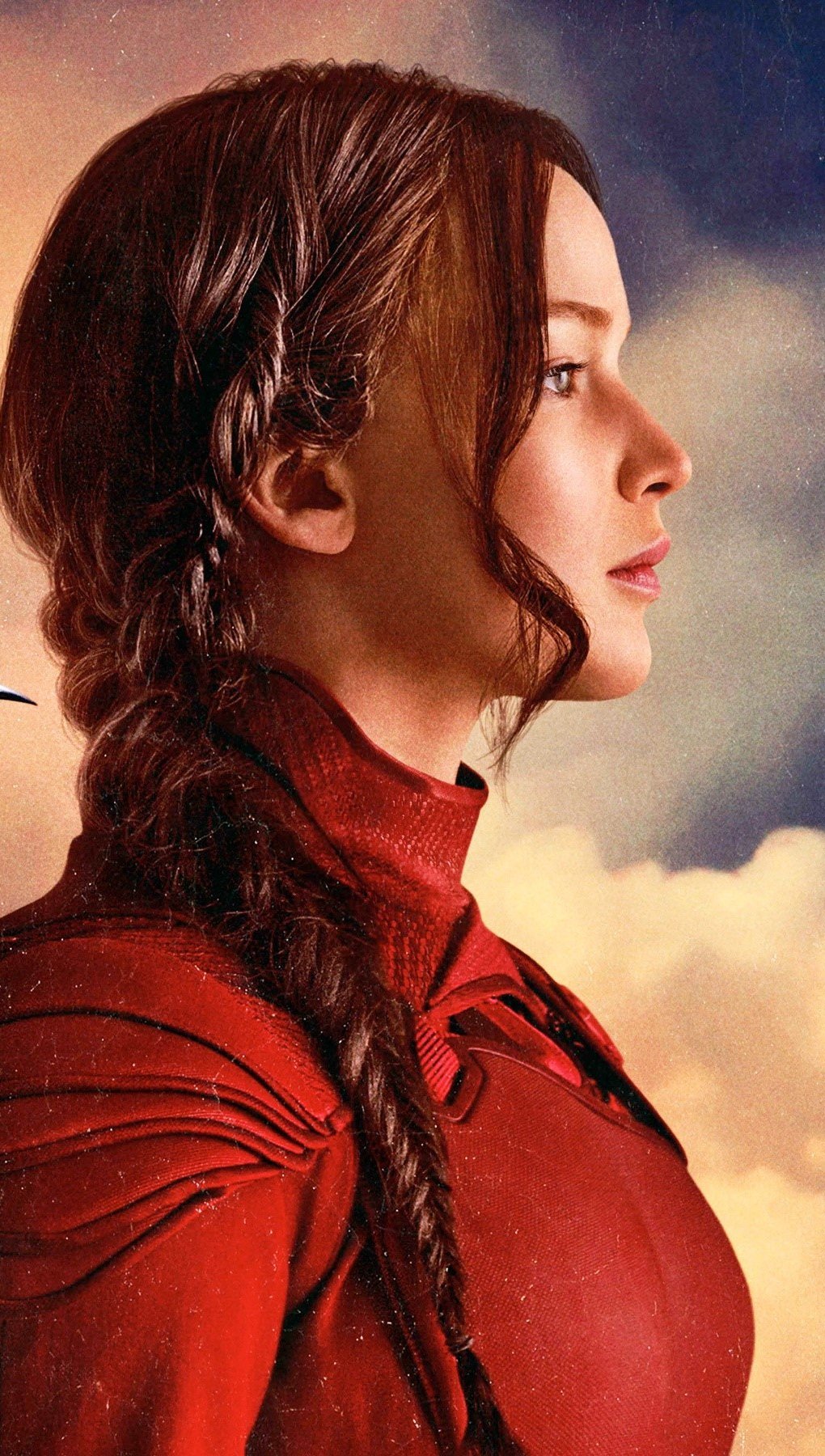 Fondos de pantalla Katniss Everdeen con un Sinsajo Vertical
