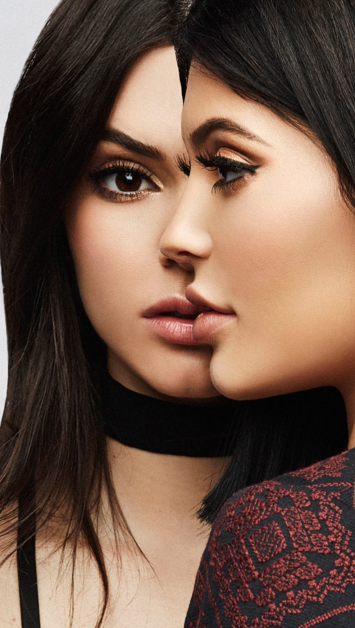 Fondos de pantalla Kendall Jenner y Kylie Jenner de perfil Vertical