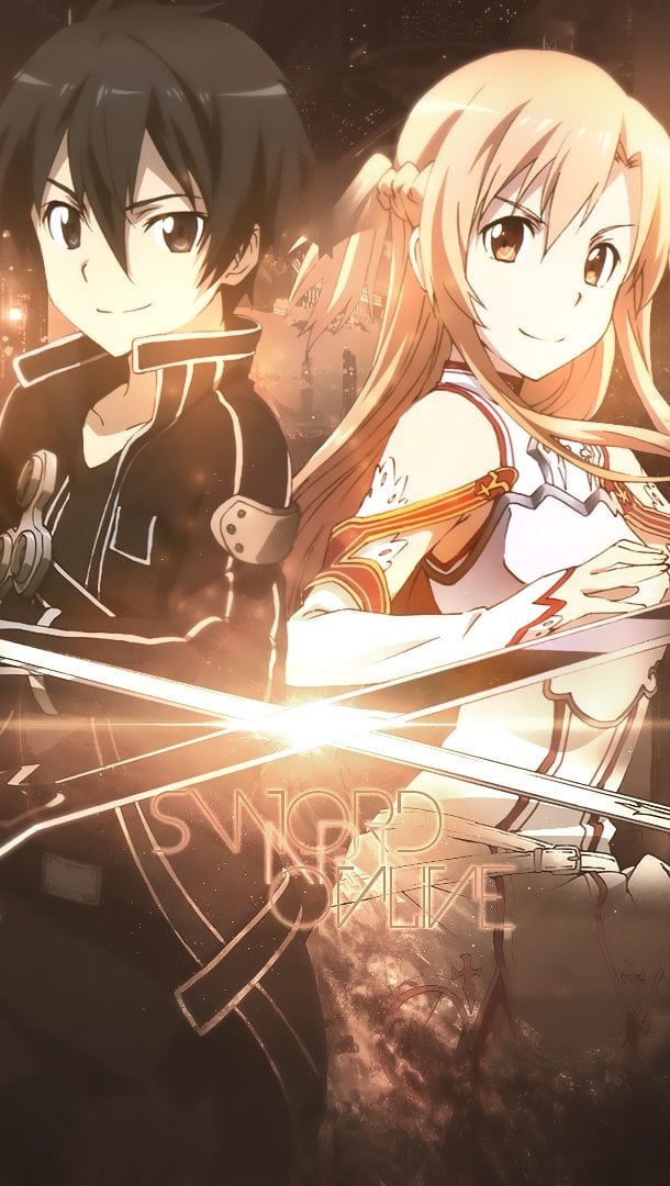 Fondos de pantalla Anime Kirito y Asuna Sword Art Online Vertical
