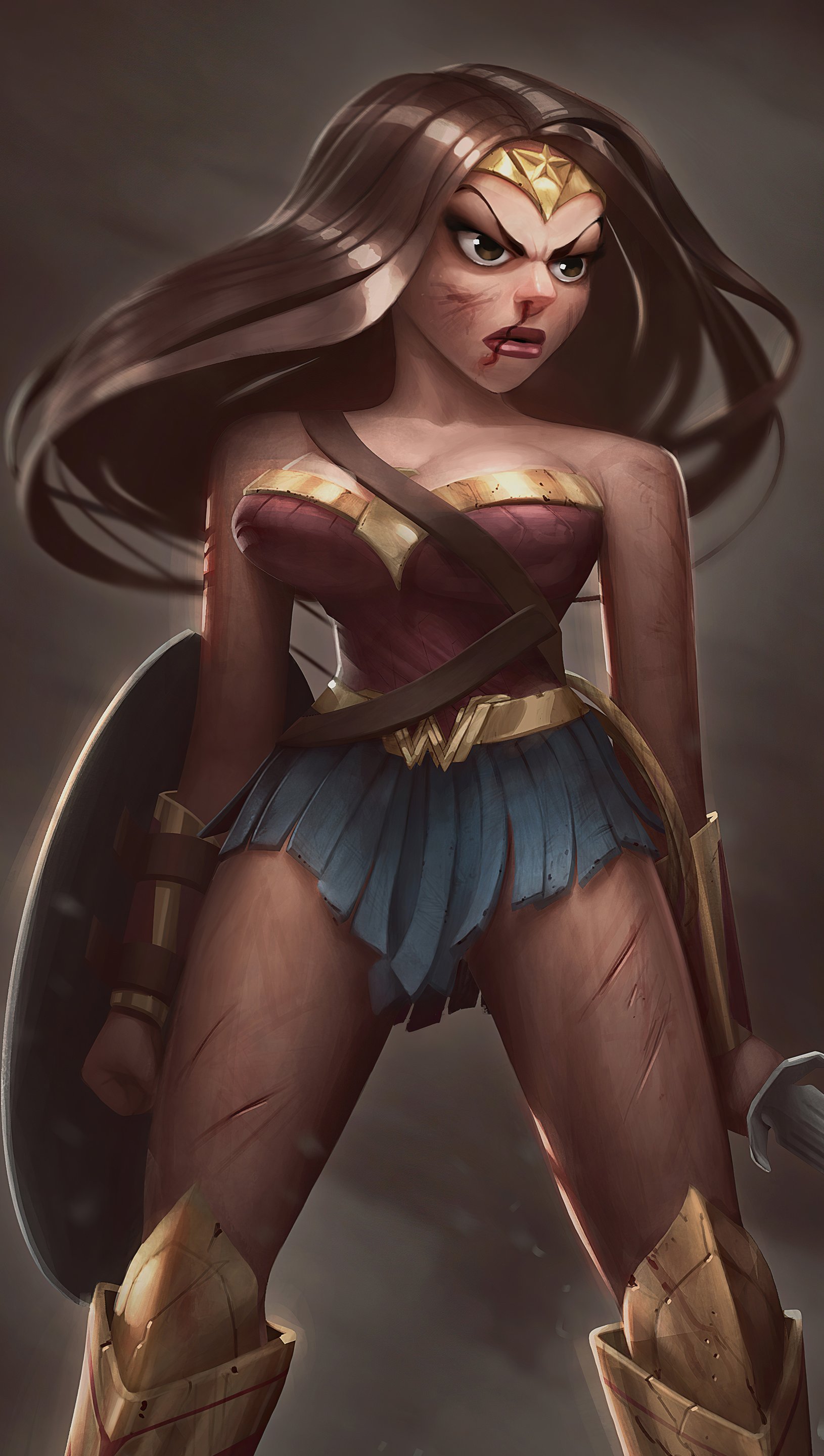 Wallpaper Wonder Woman Digital Art Vertical