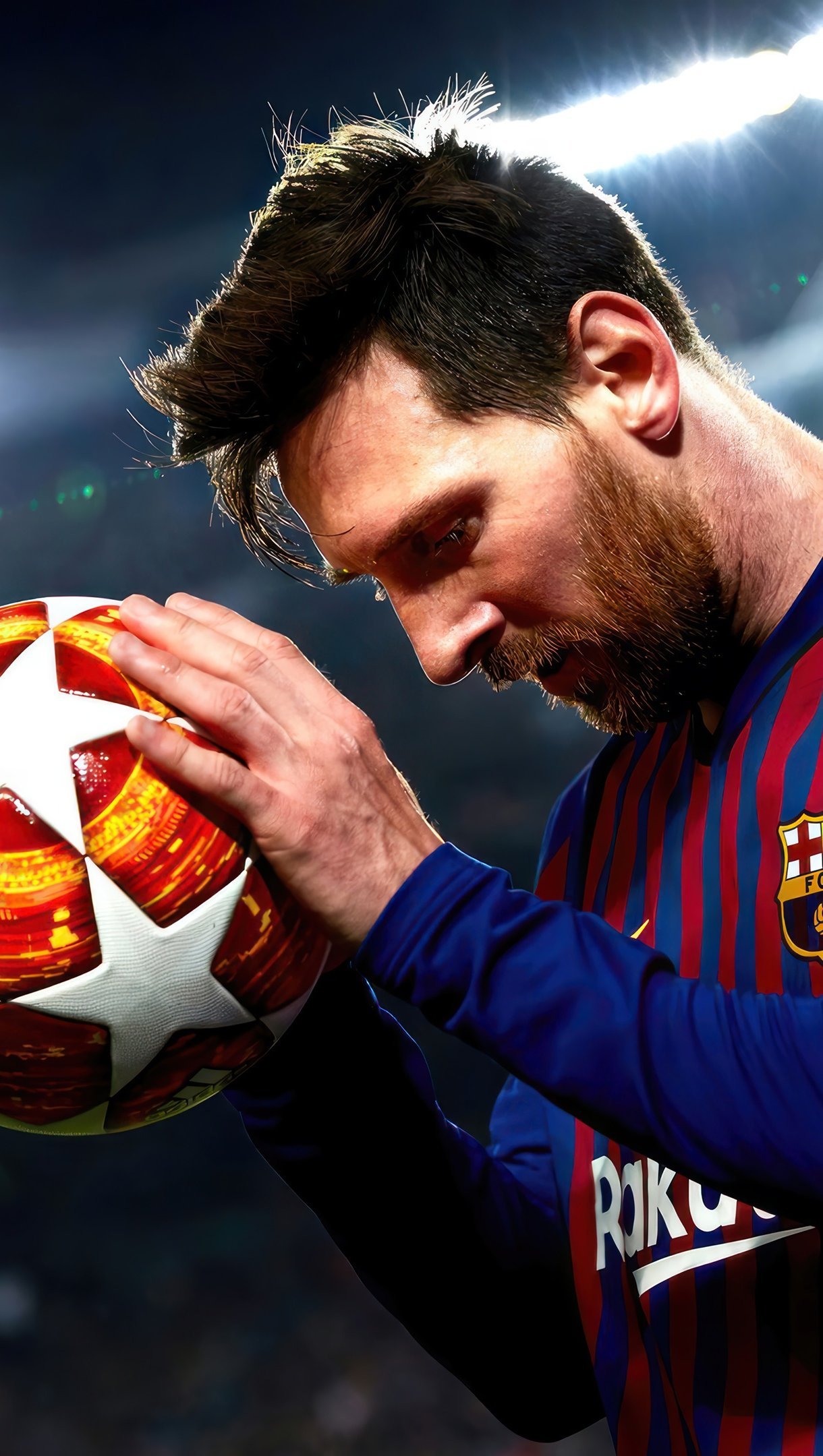 Wallpaper Lionel Messi Football Vertical
