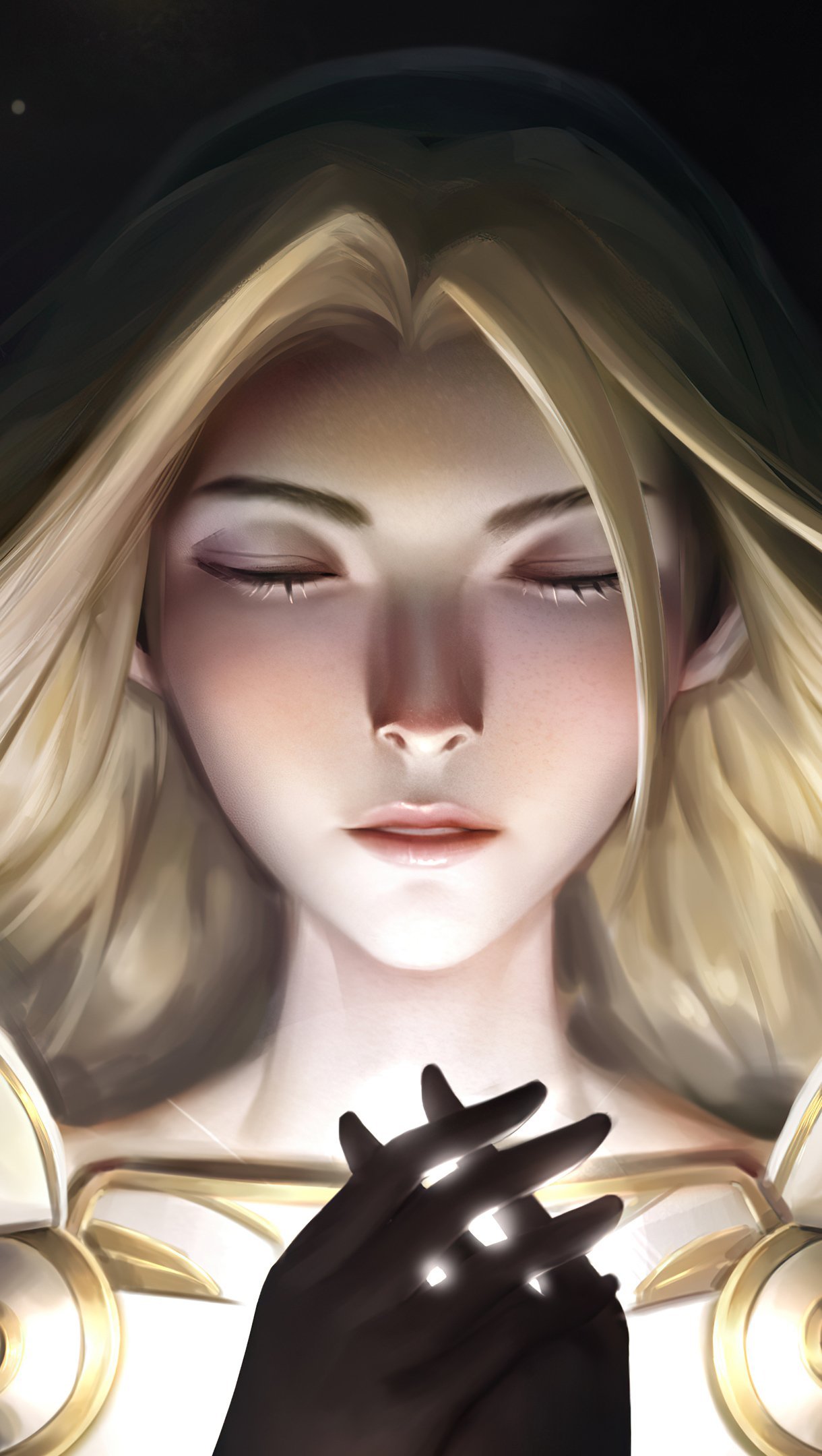 Wallpaper Lux with eyes closed from League of Legends Vertical
