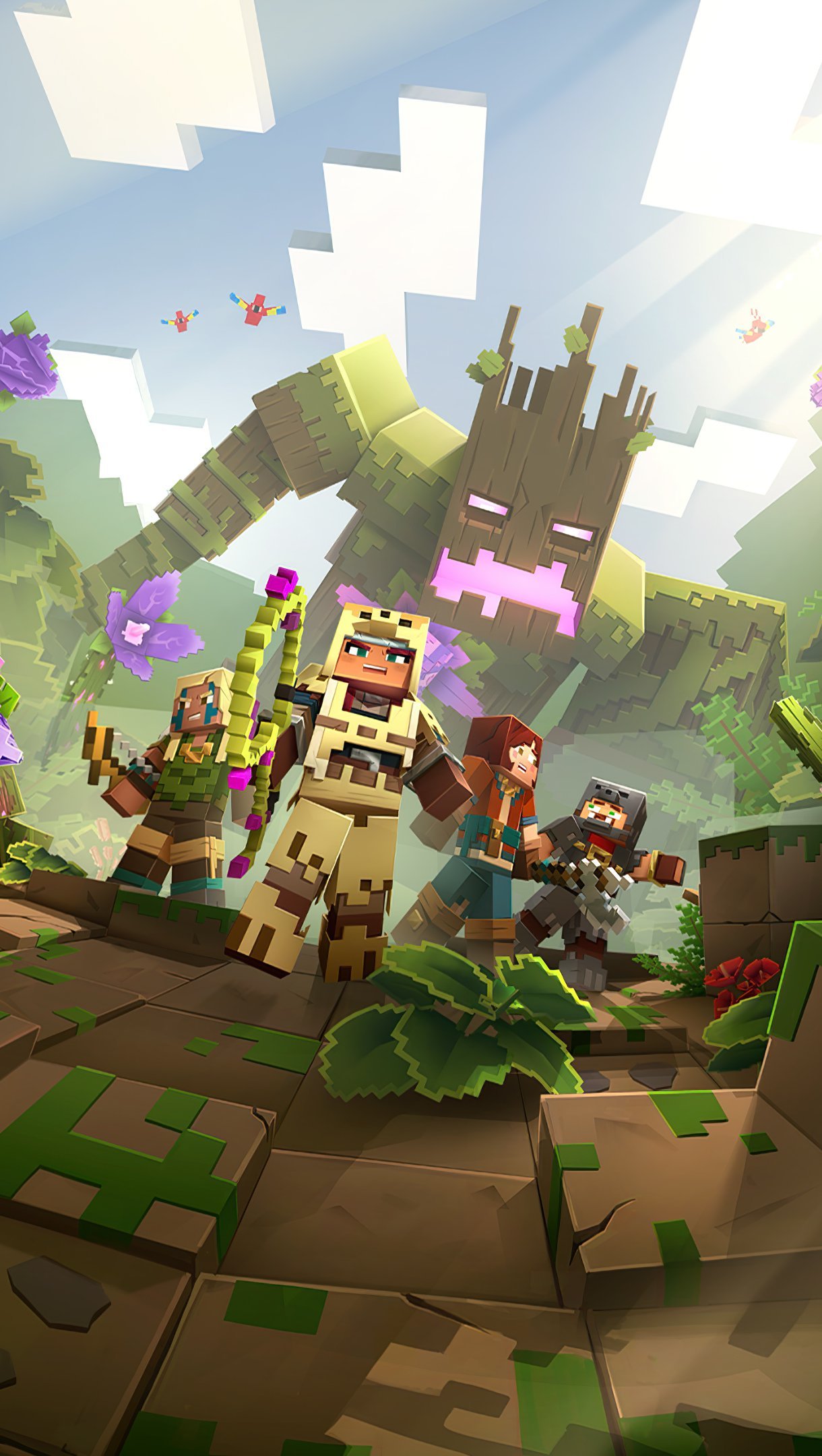 Wallpaper Minecraft Dungens Jungle Awaens Hero Vertical
