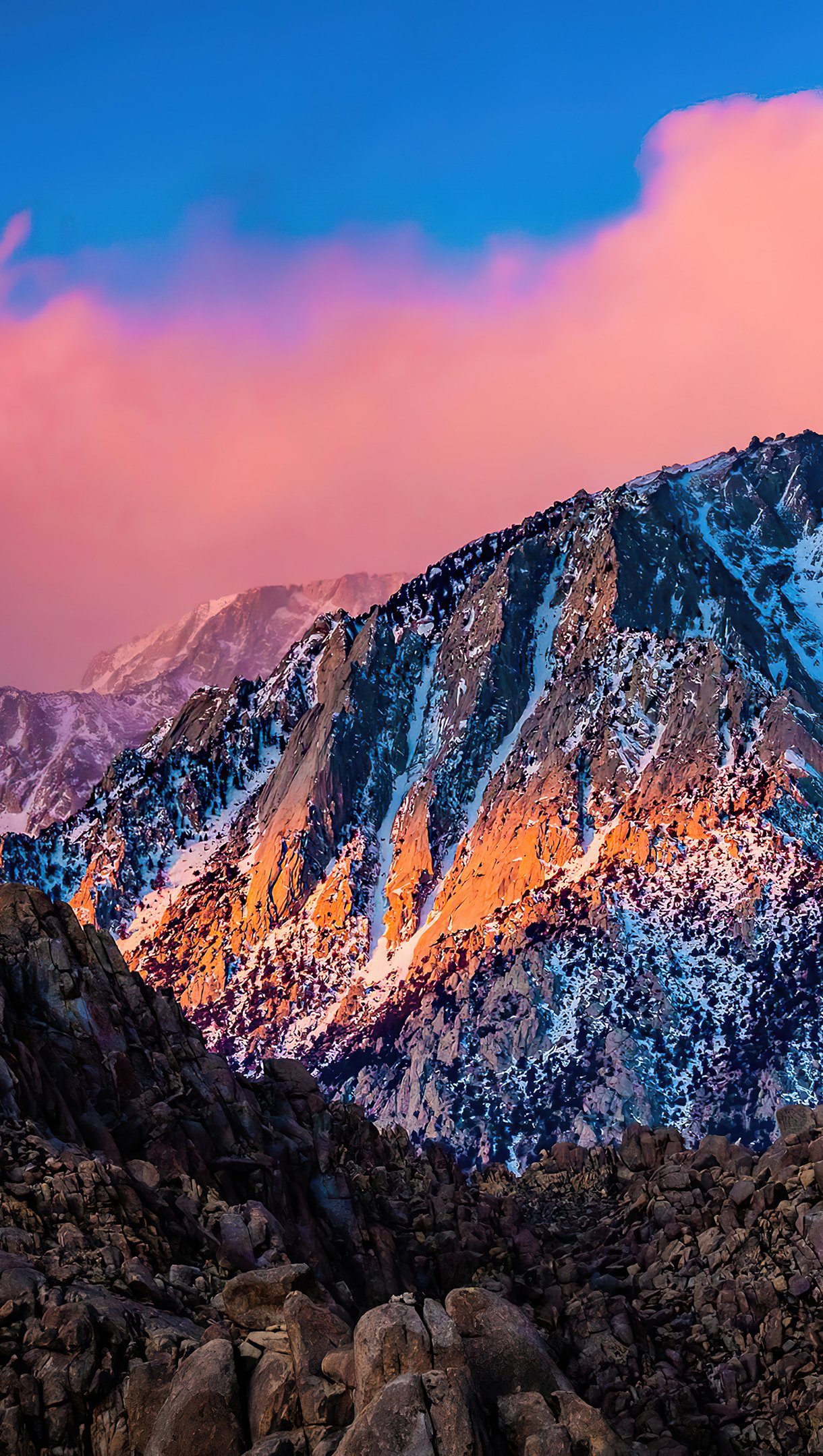 Wallpaper Mountain at sunset in California Vertical