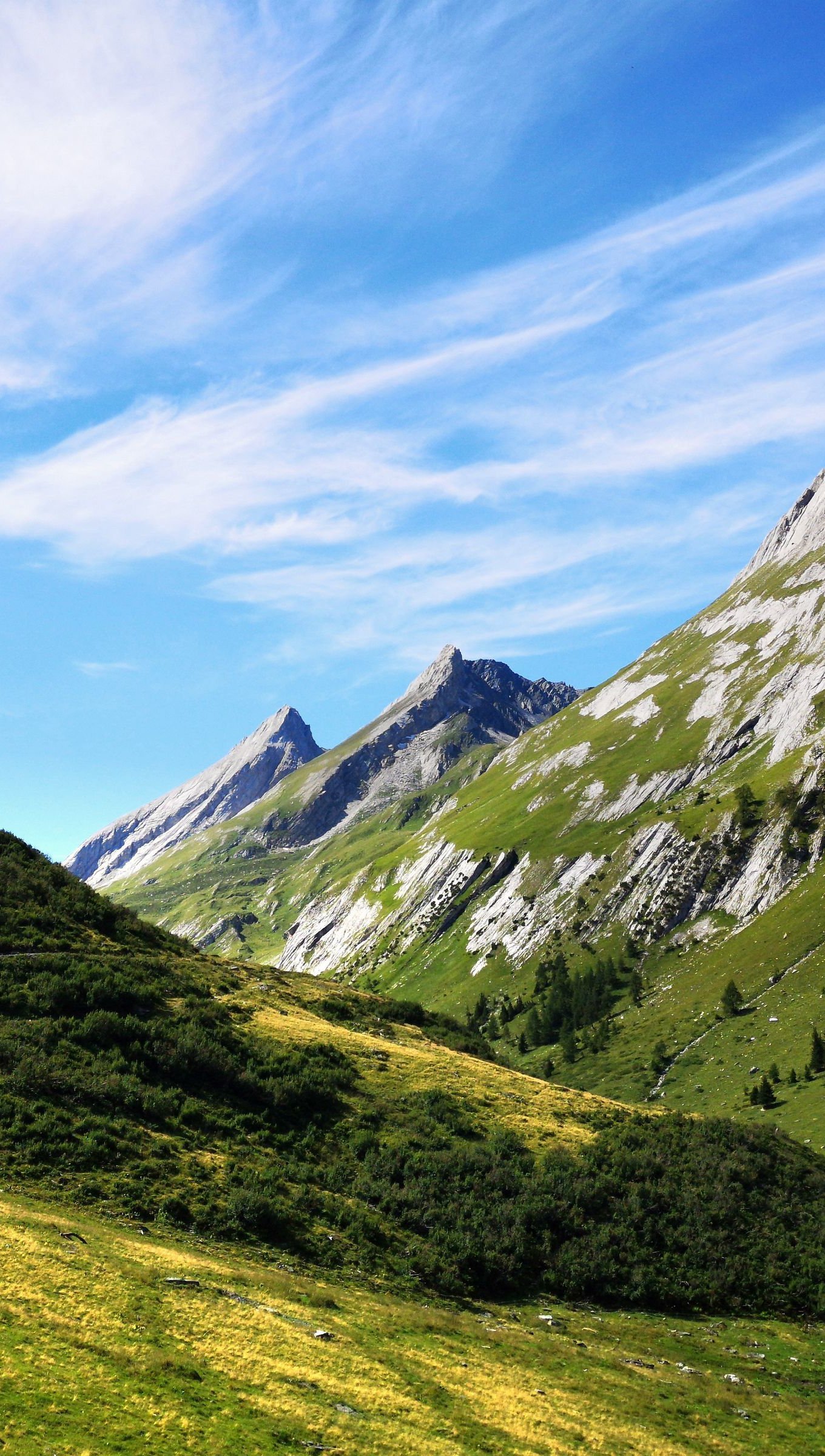 Fondos de pantalla Montañas en paisaje verde Vertical