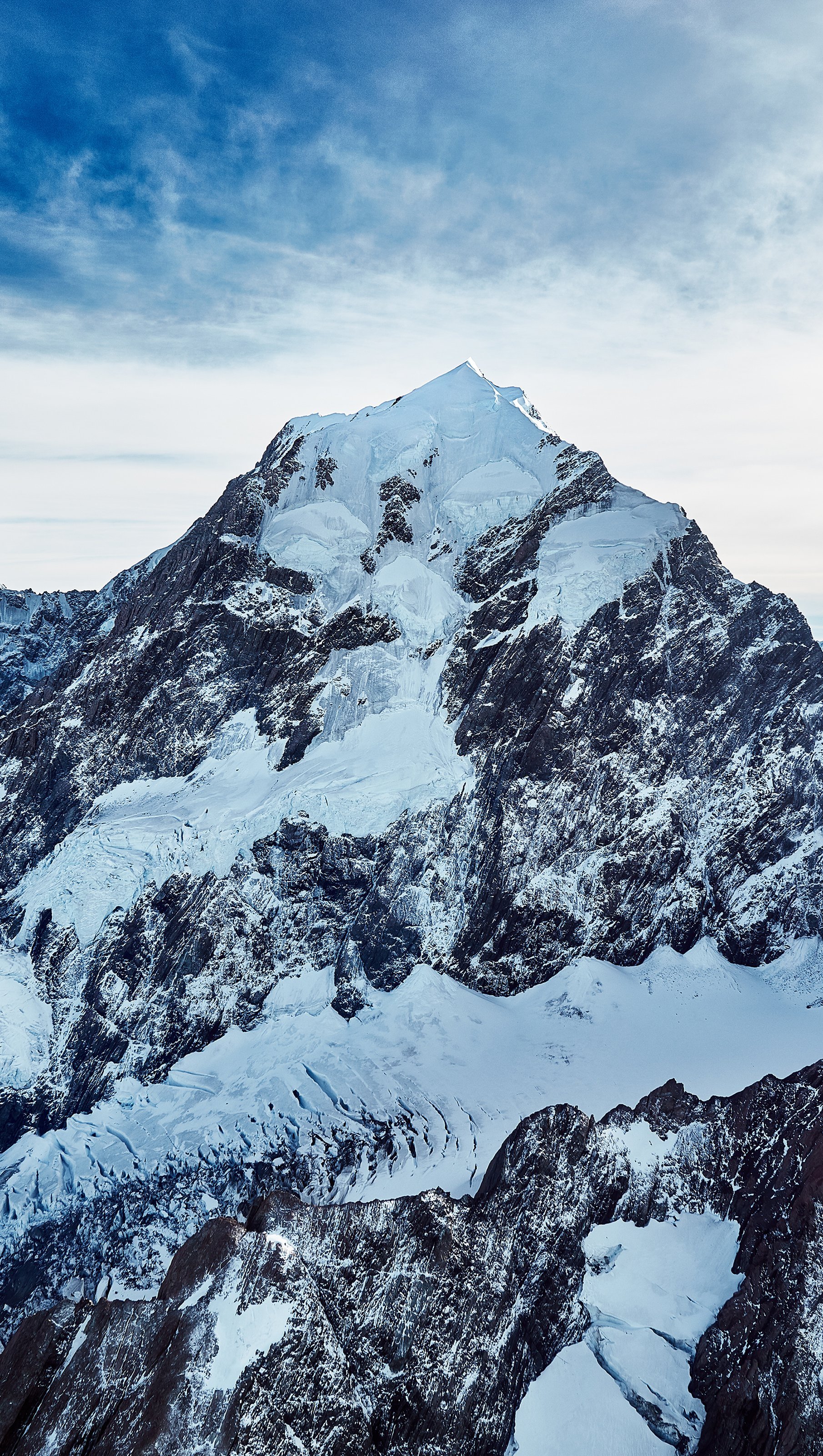 Fondos de pantalla Montañas nevadas en nueva zelanda Vertical
