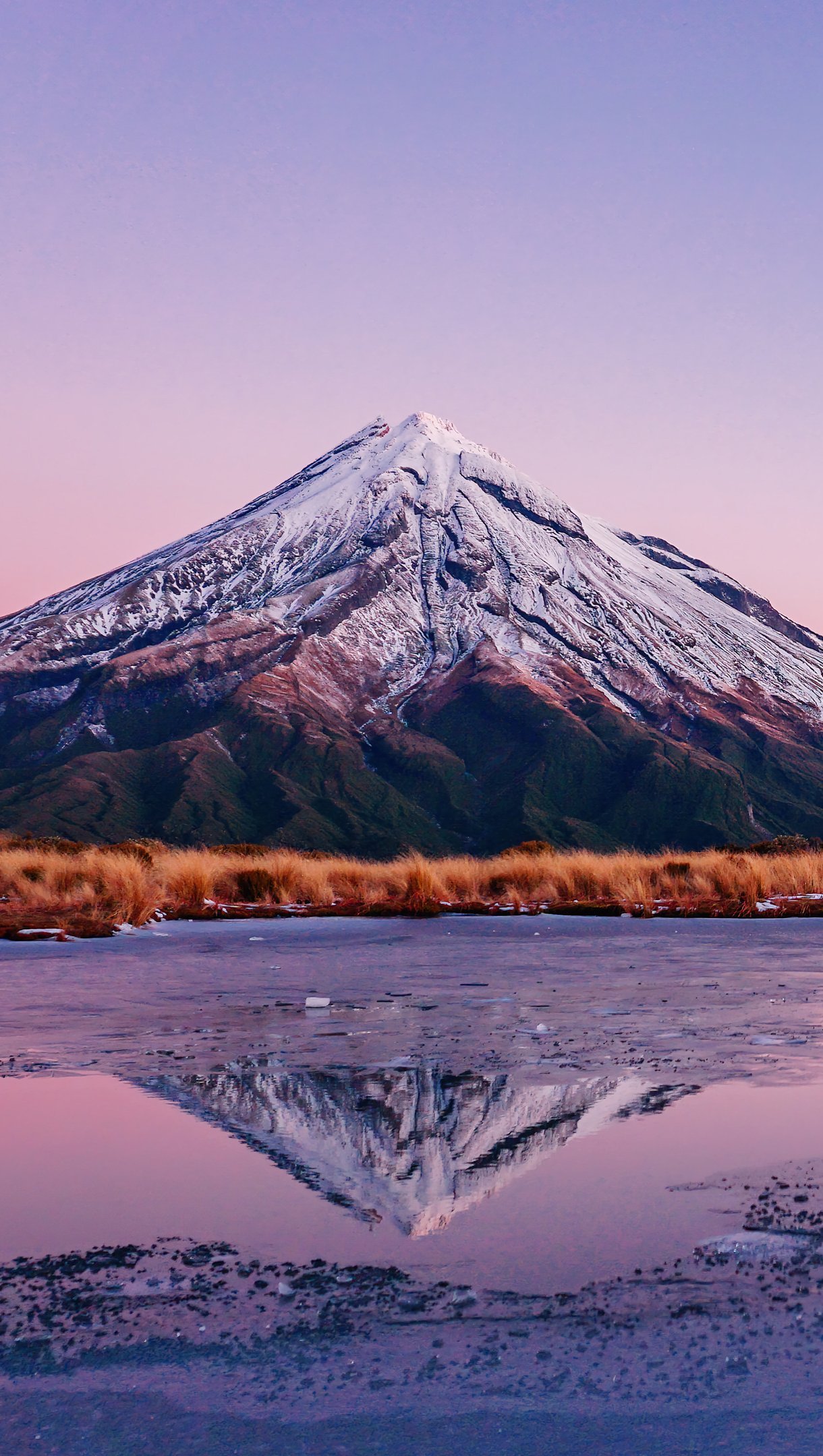 Wallpaper Mount Taranaki in New Zeland Vertical