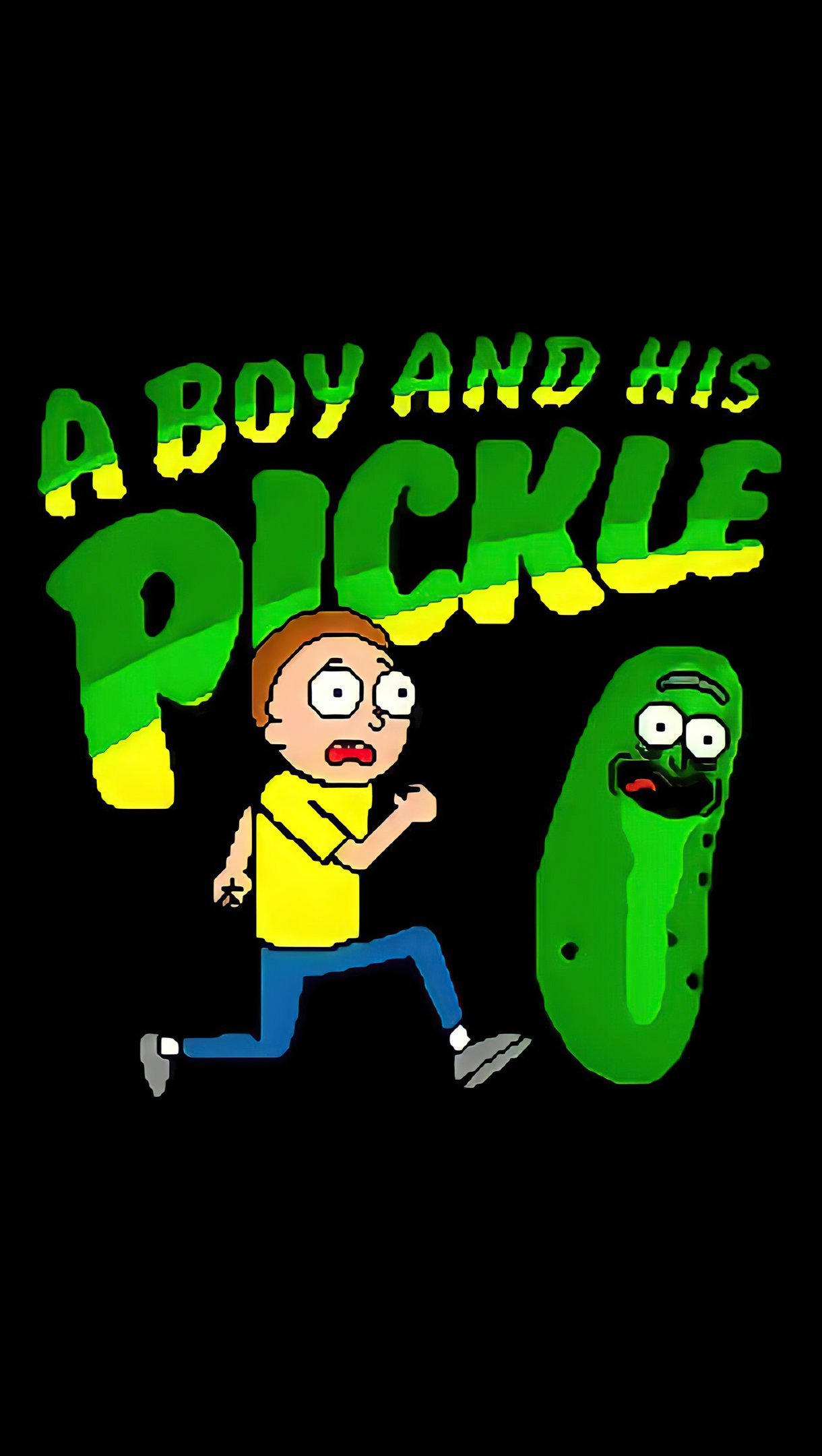 Wallpaper Morty with pickle Vertical