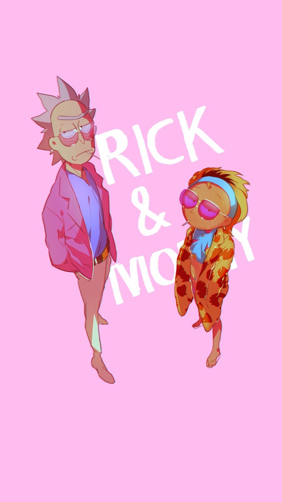 Wallpaper Morty Smith and Rick Sanchez Vertical