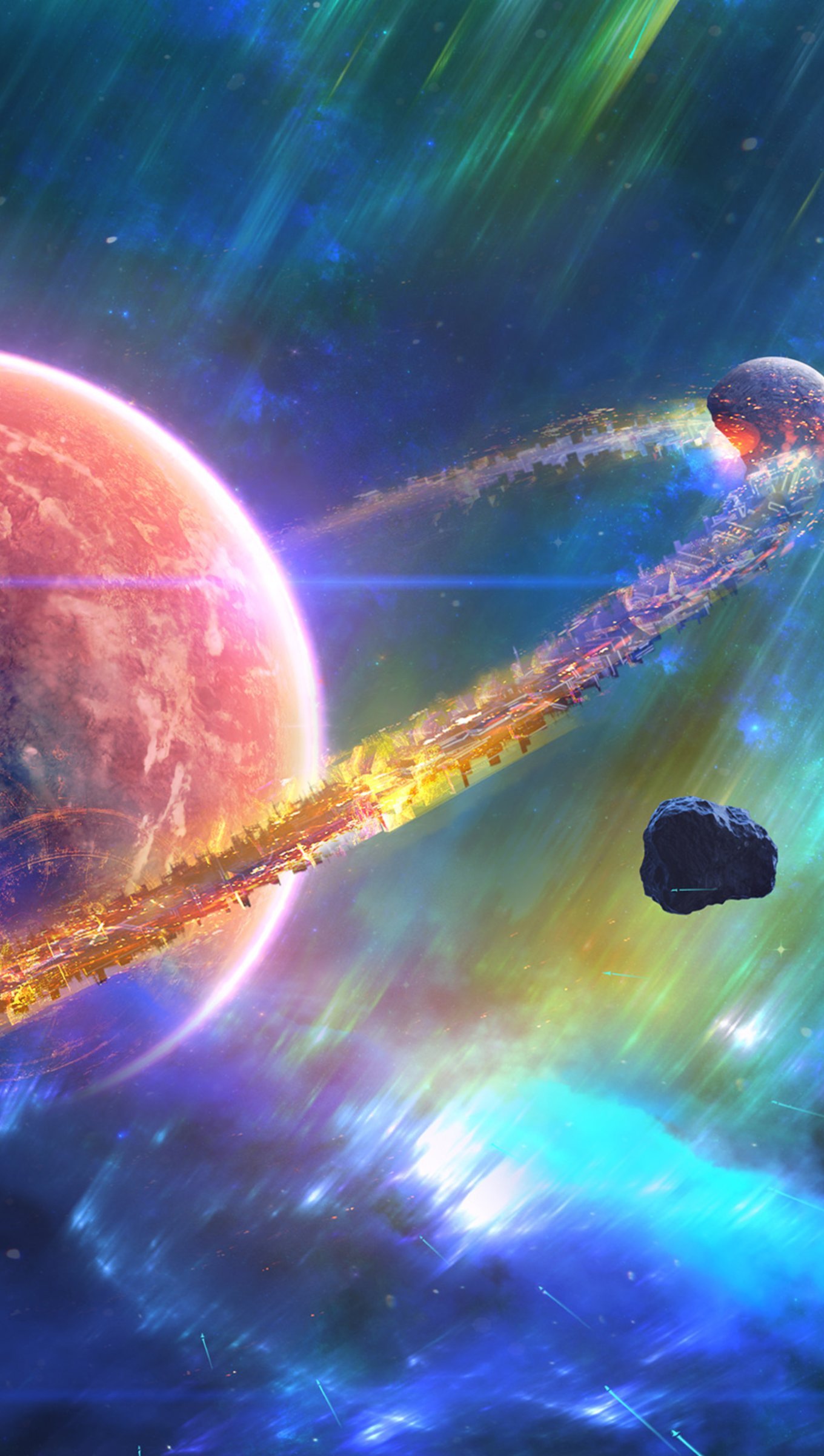Fondos de pantalla Nébula en planetas Vertical