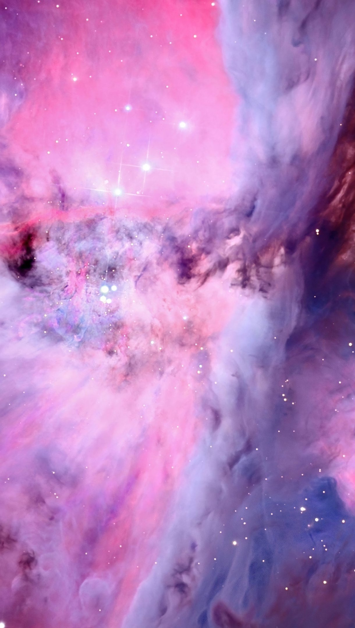 Fondos de pantalla Nebula rosa en el espacio Vertical