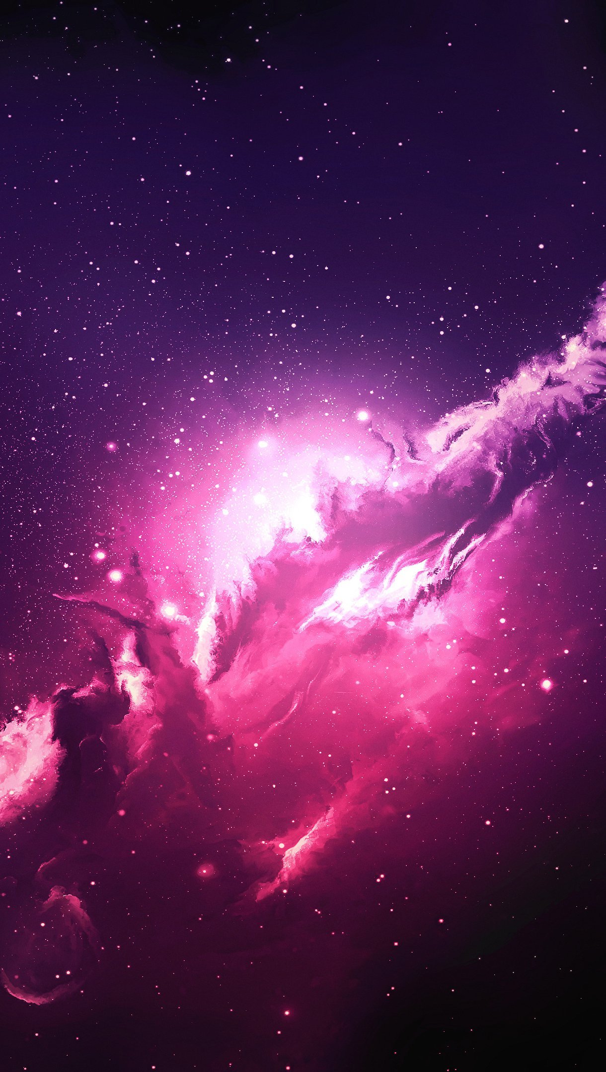 Wallpaper Pink Nebula in the Universe Vertical