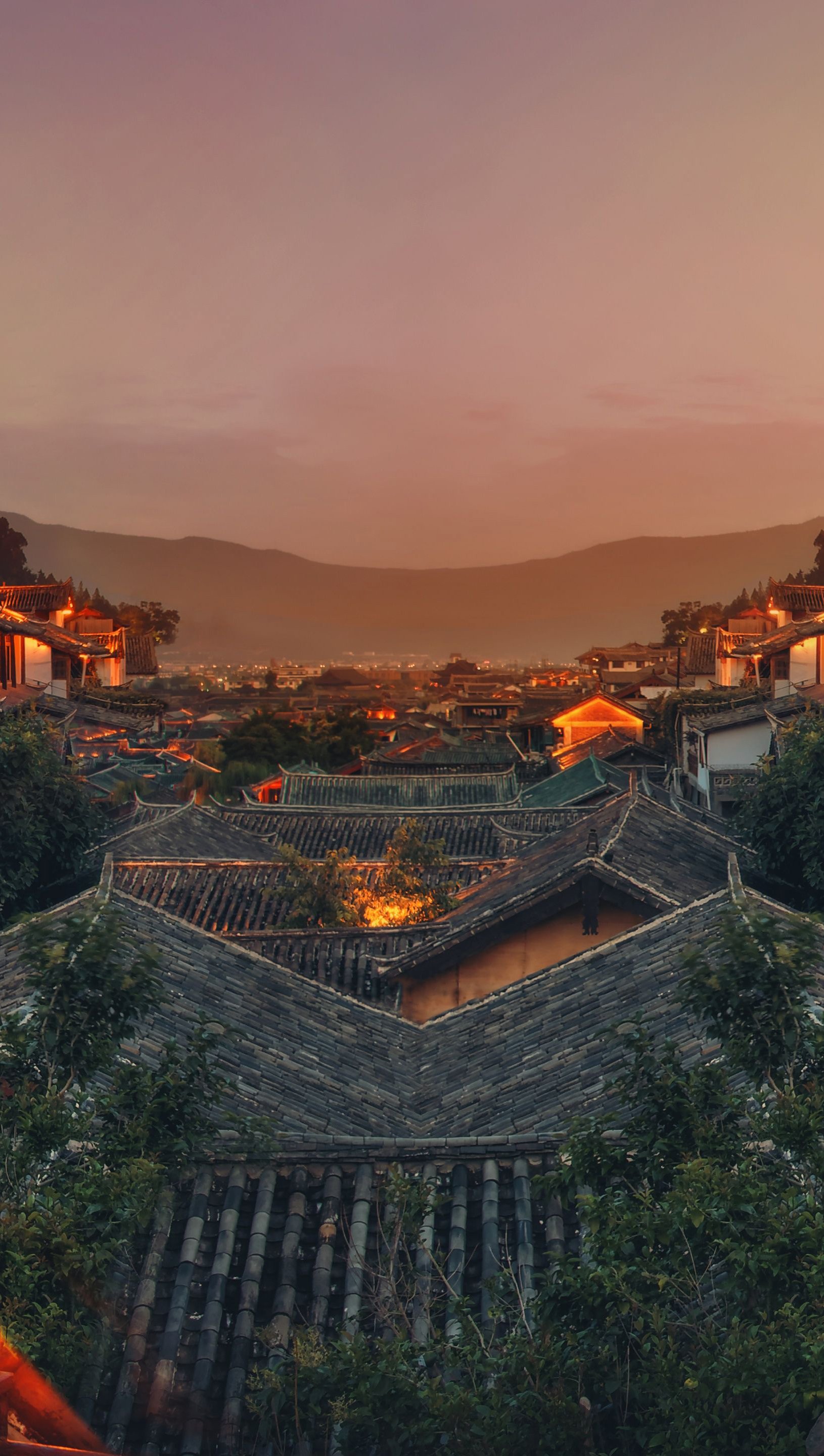 Wallpaper Landscape of China at sunset Vertical