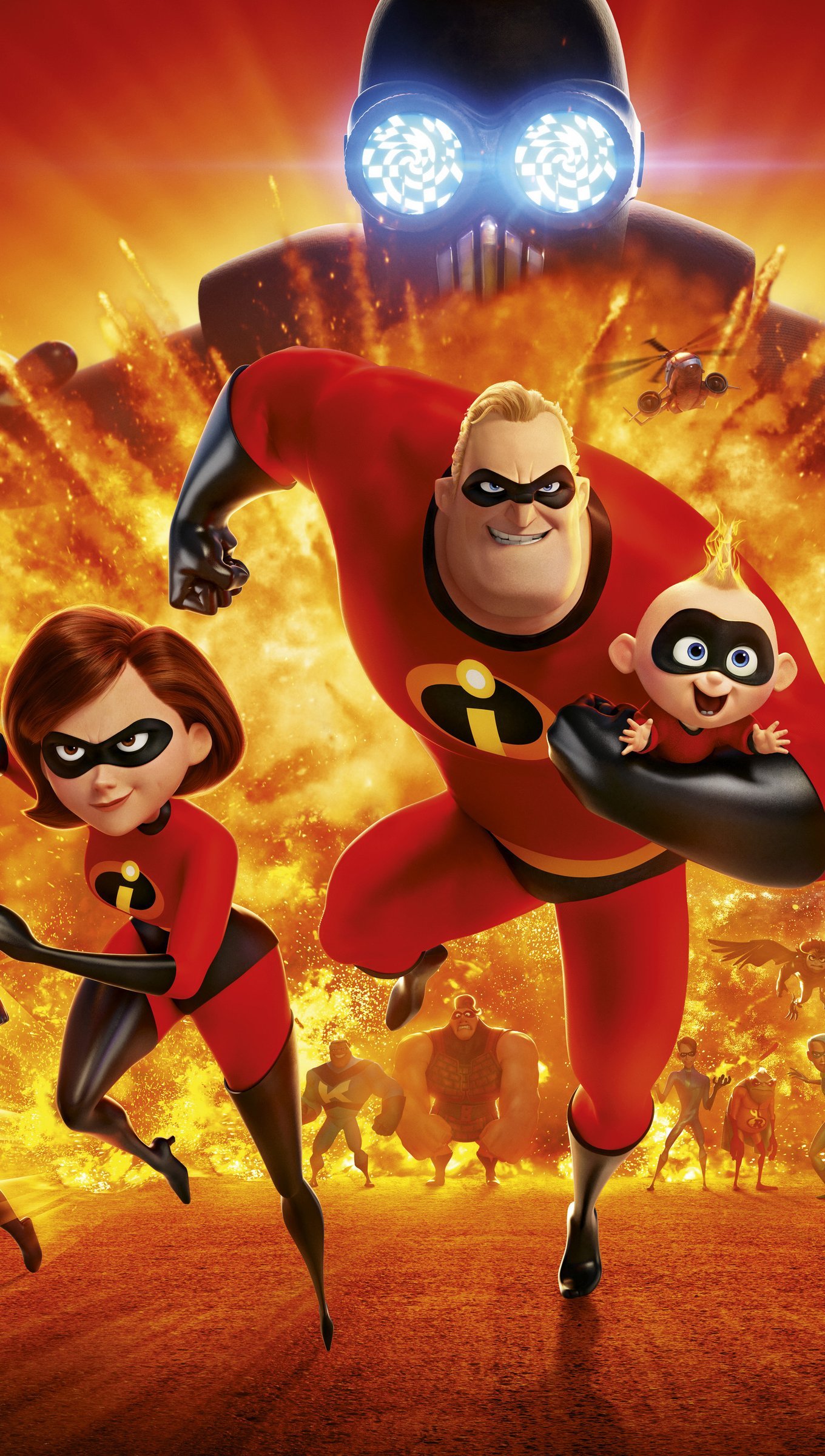 Wallpaper Characters from The incredibles in battle Vertical