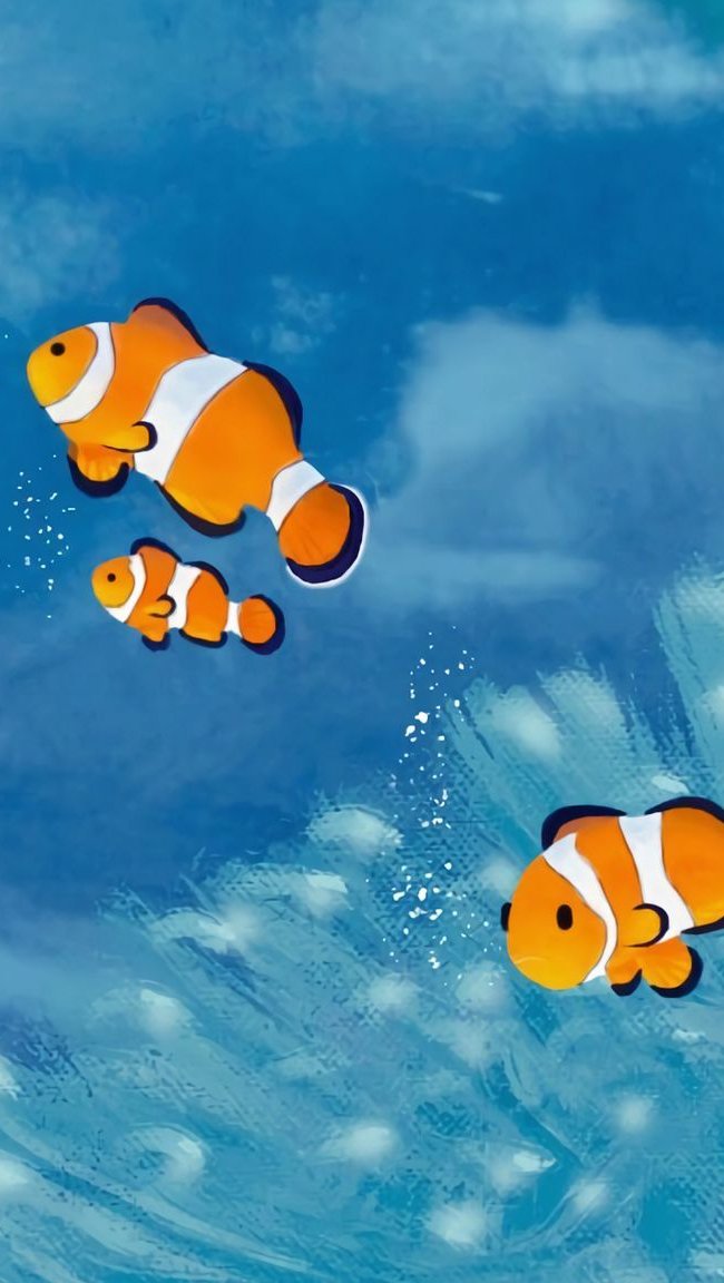 Wallpaper Clownfish digital art Vertical