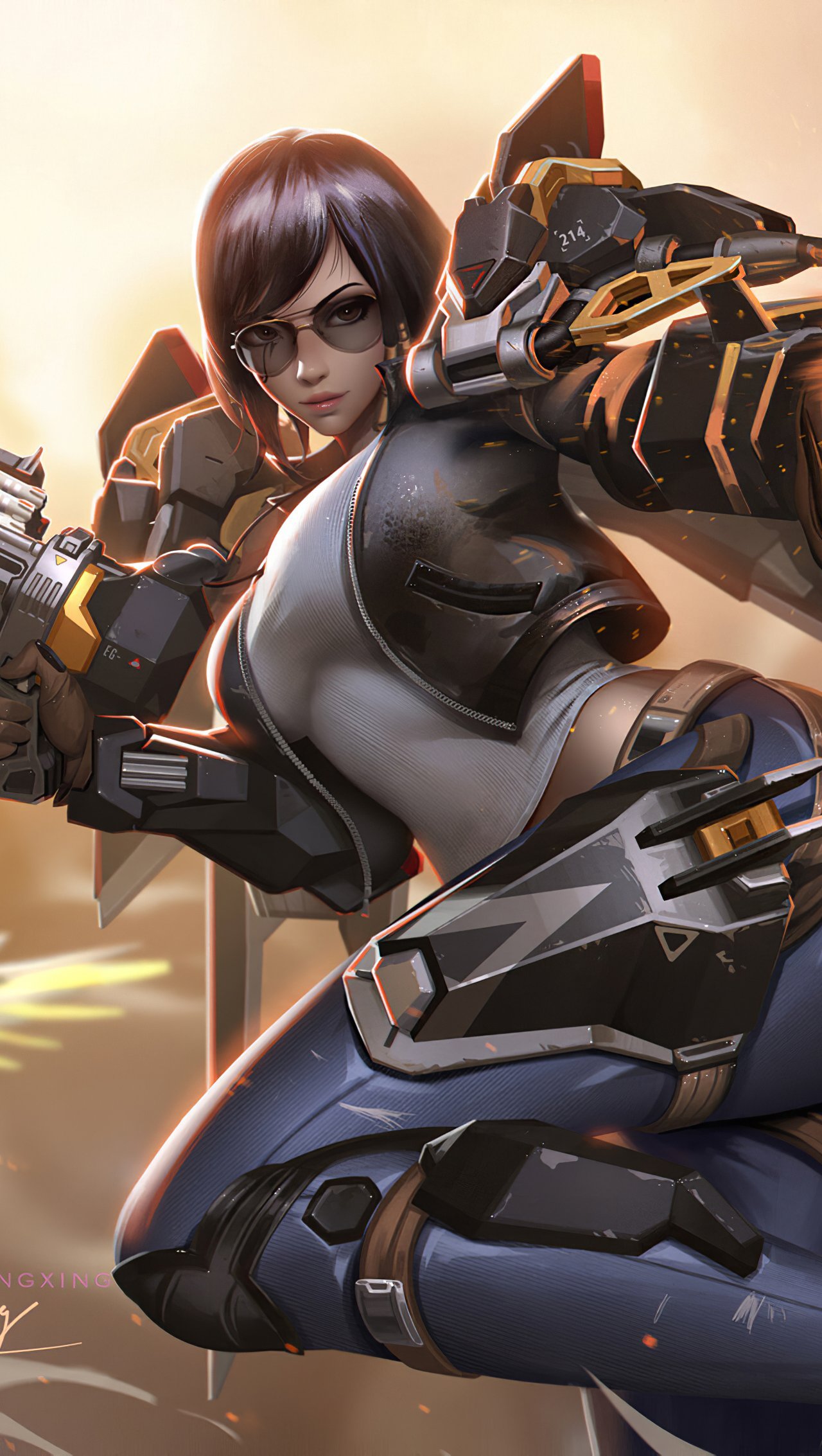 Wallpaper Pharah character from Overwatch Vertical