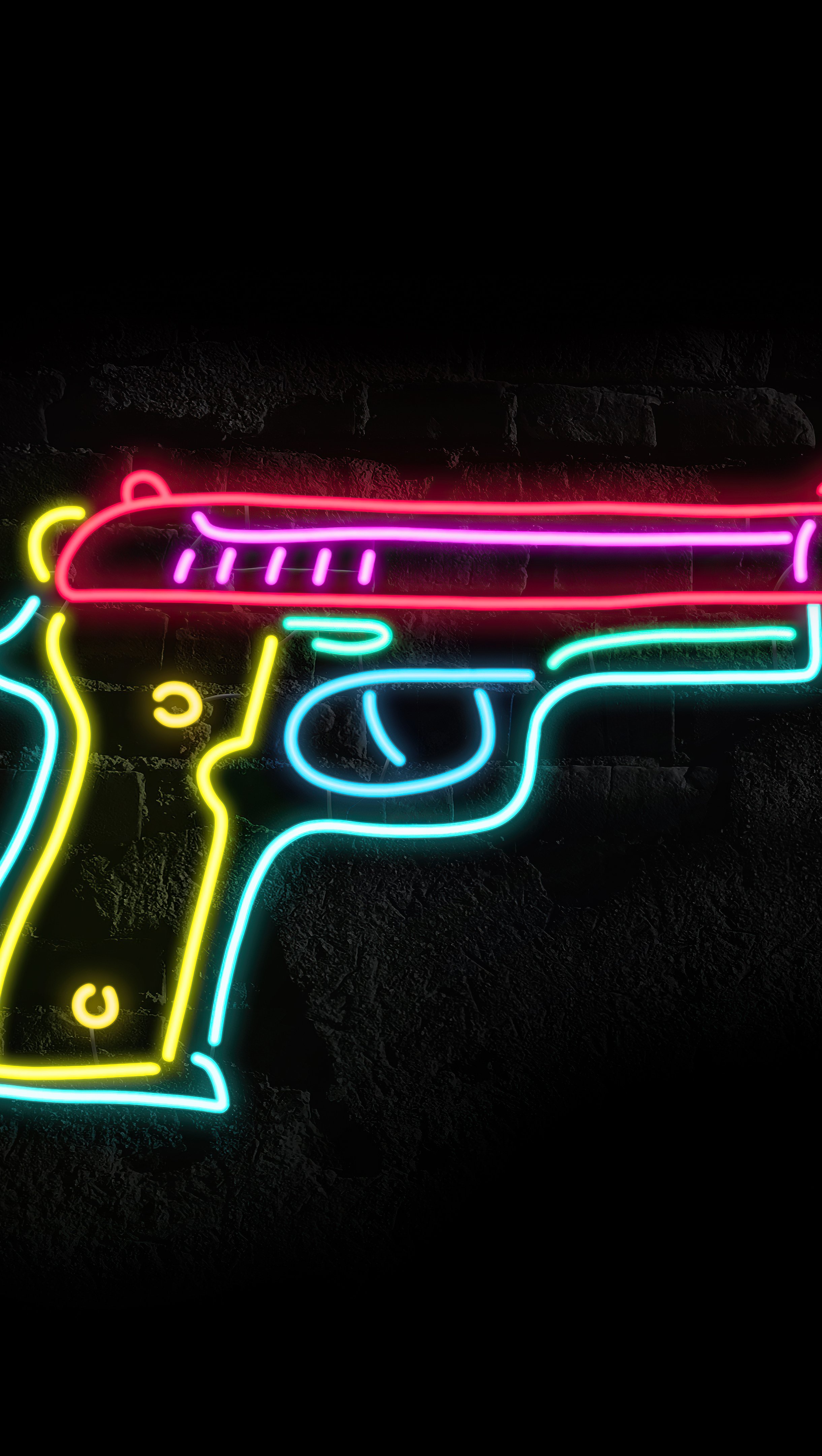 Wallpaper Neon Gun Vertical