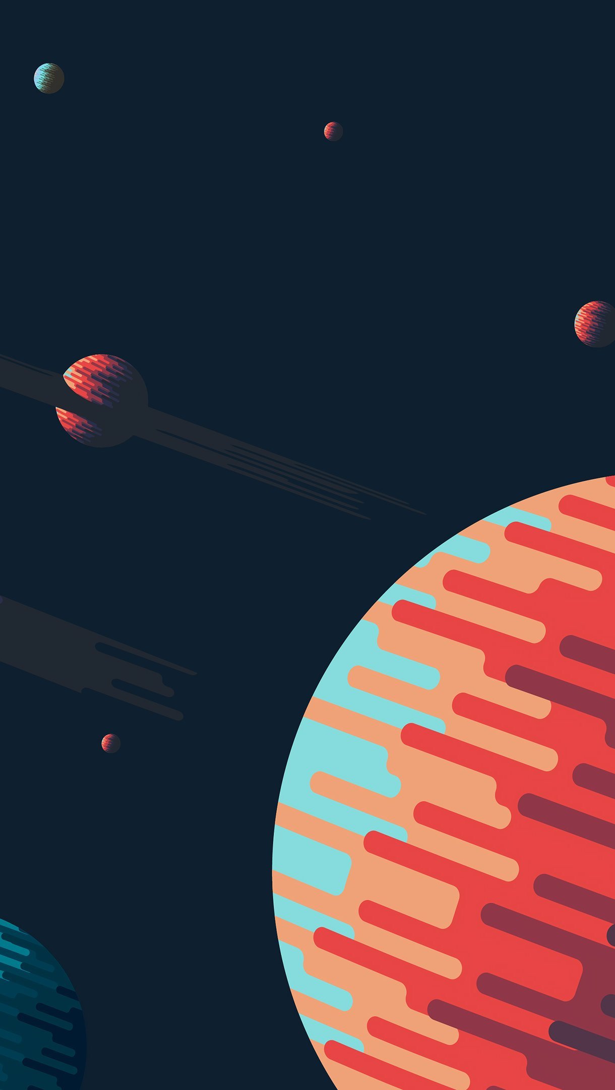 Wallpaper Planets Abstract Digital Art Vertical