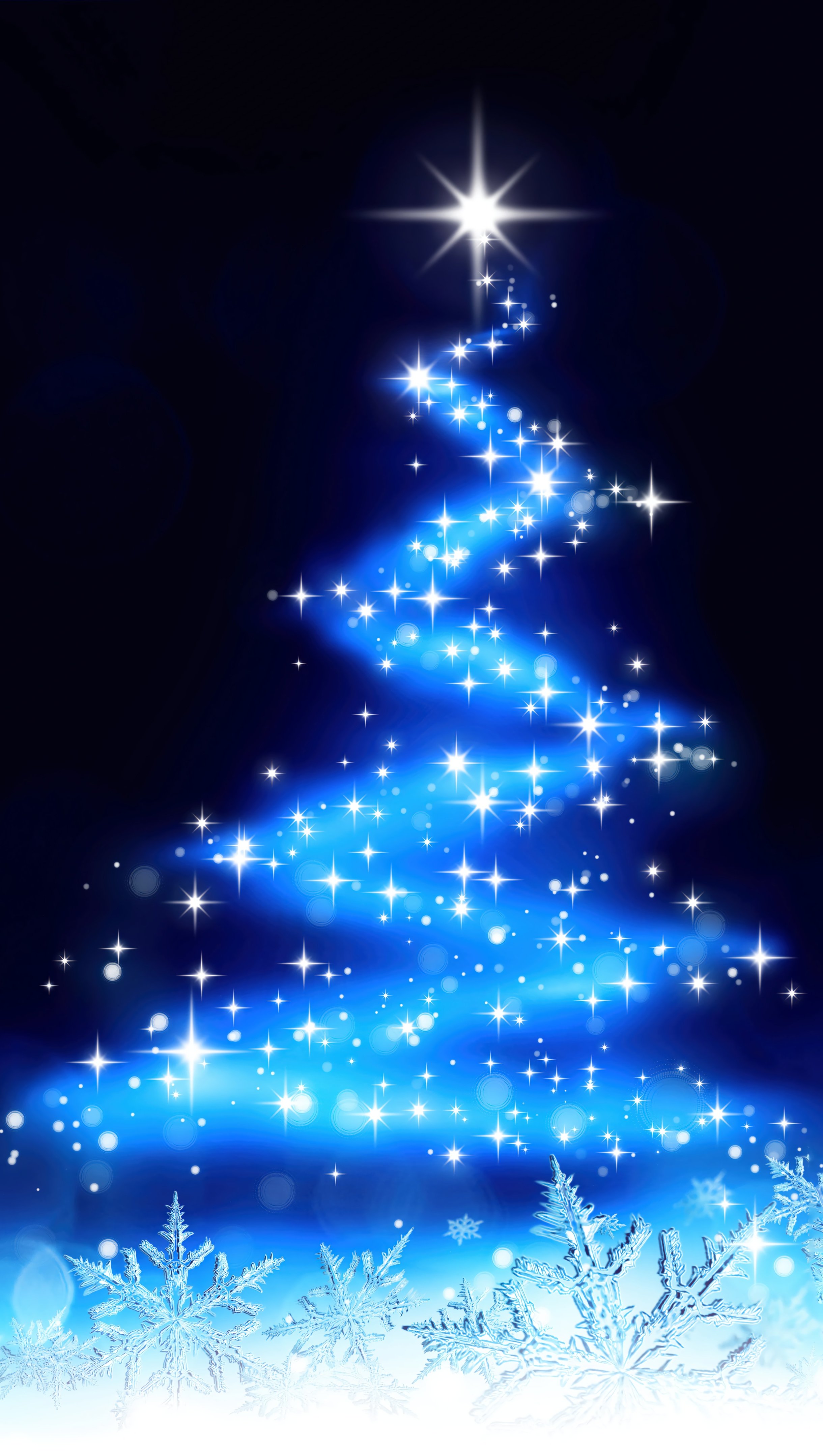 Wallpaper Blue light christmas tree Vertical
