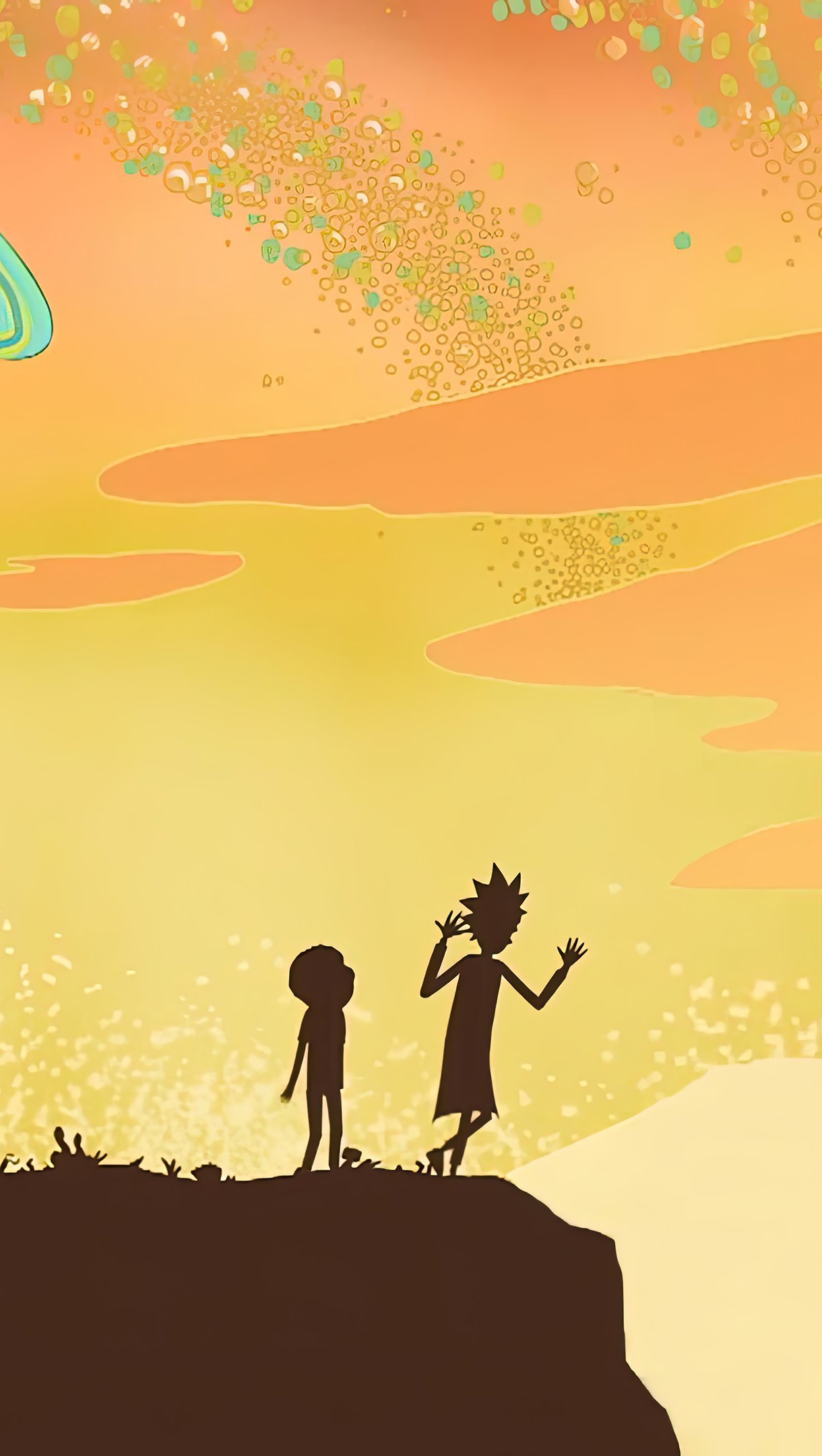 Wallpaper Rick and Morty in another planet Vertical