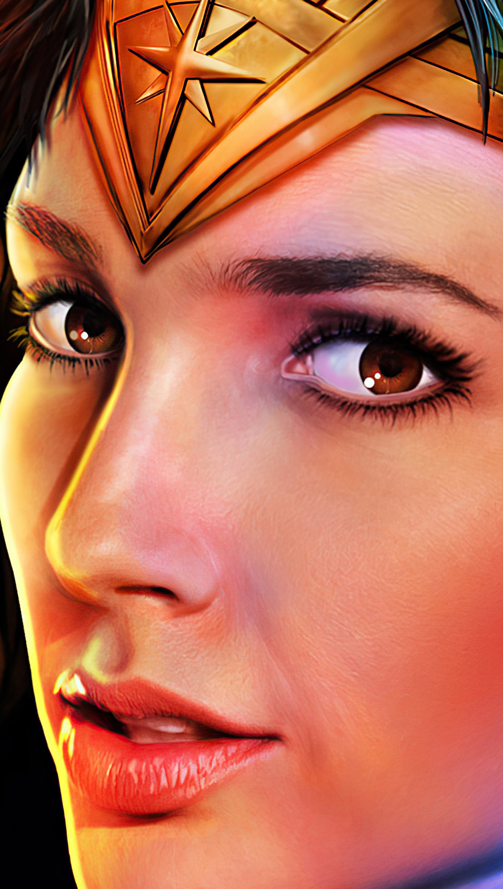 Wallpaper Wonder Woman's face Vertical