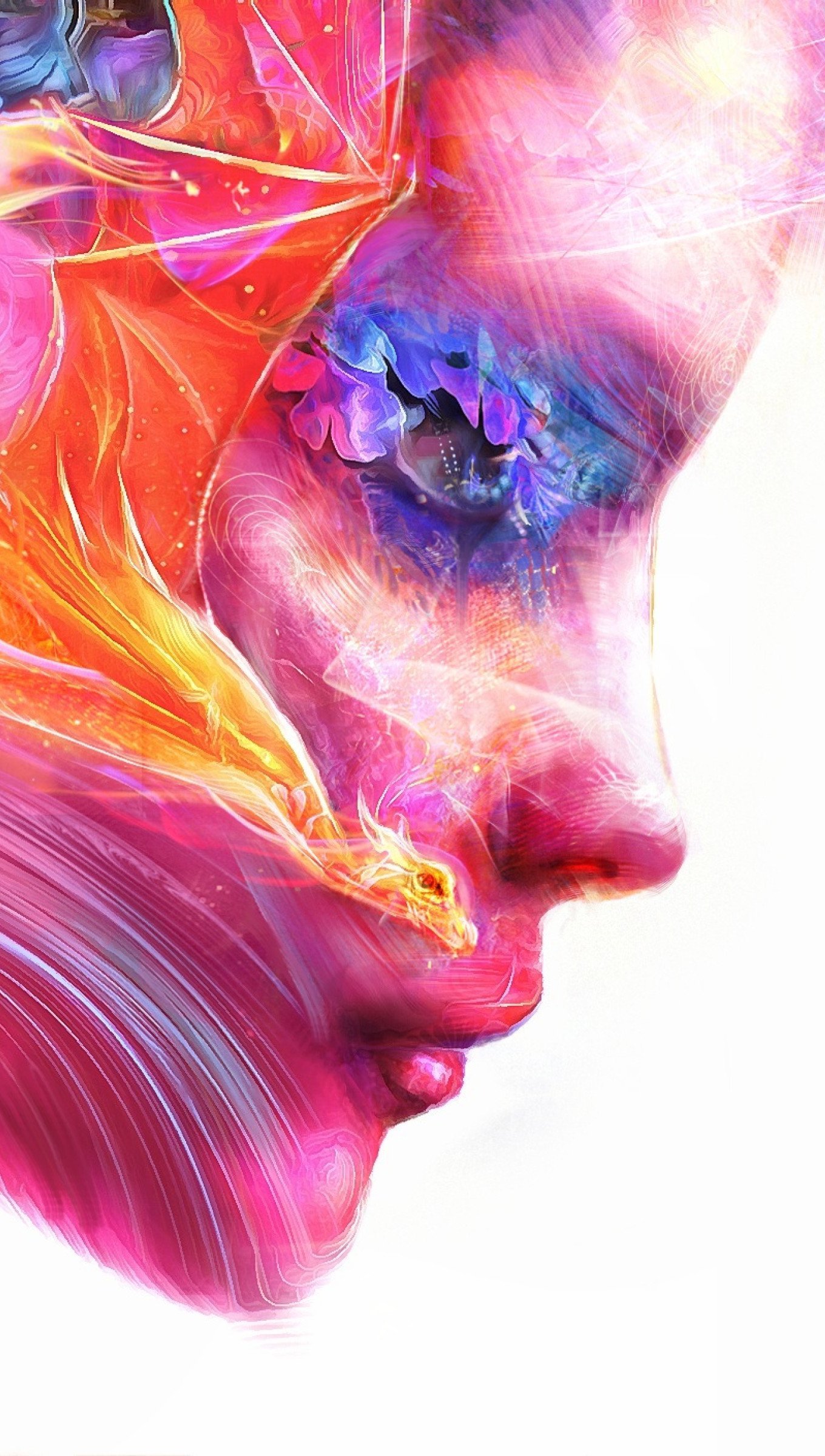 Wallpaper Face of woman Digital Art Vertical
