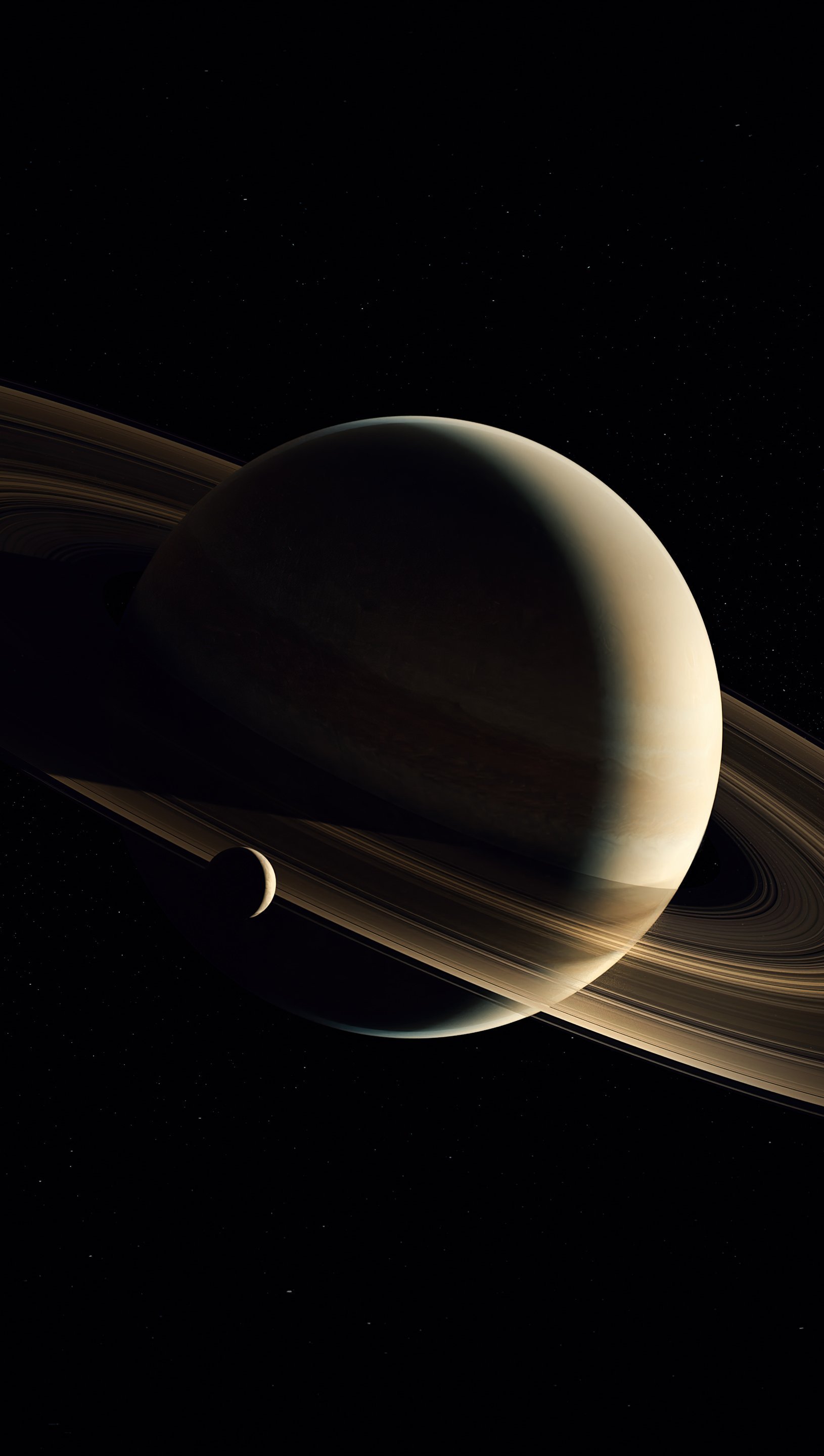 Wallpaper Saturn in the darkness Vertical