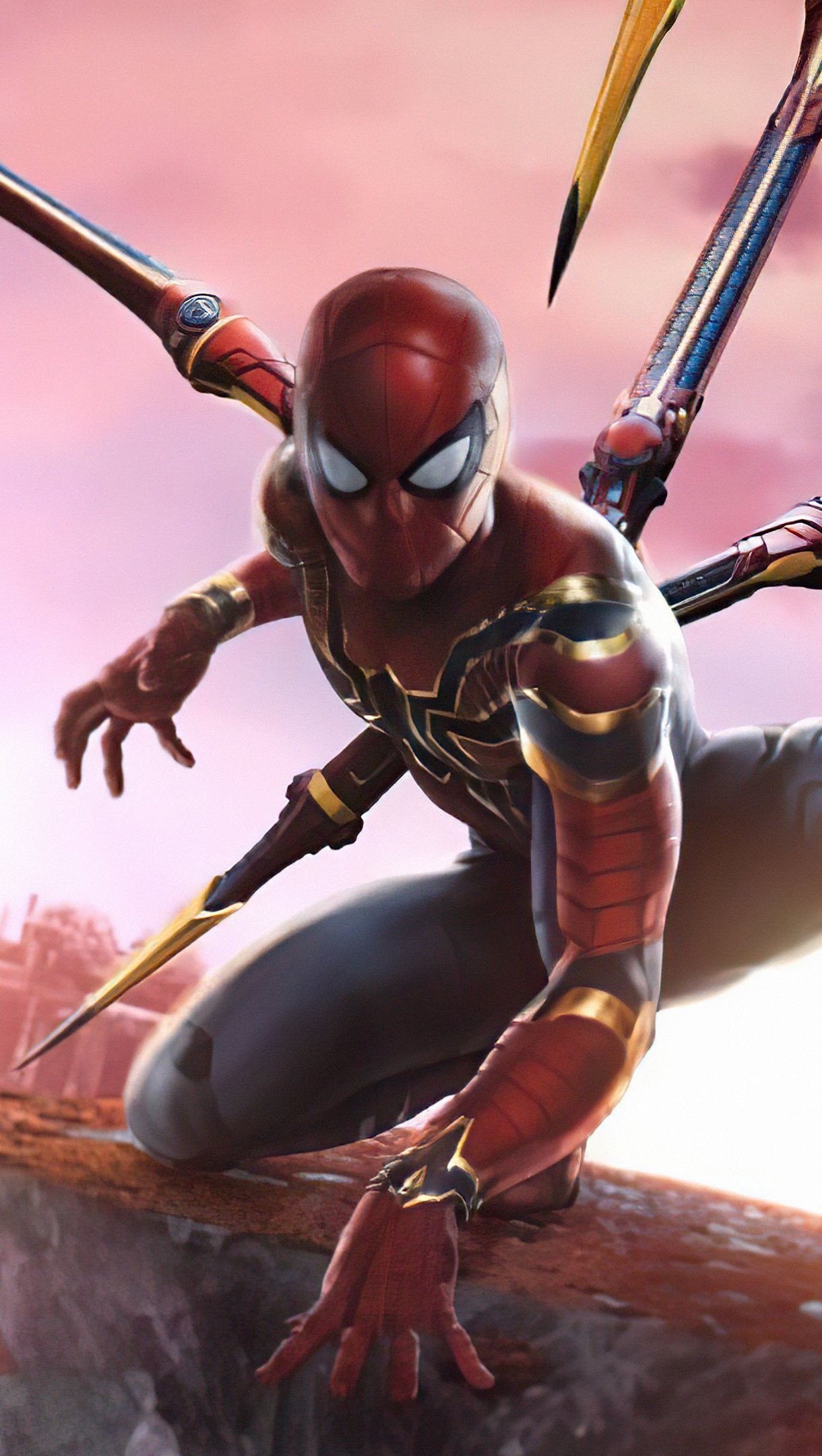 Wallpaper Spider Man Iron Suit Vertical