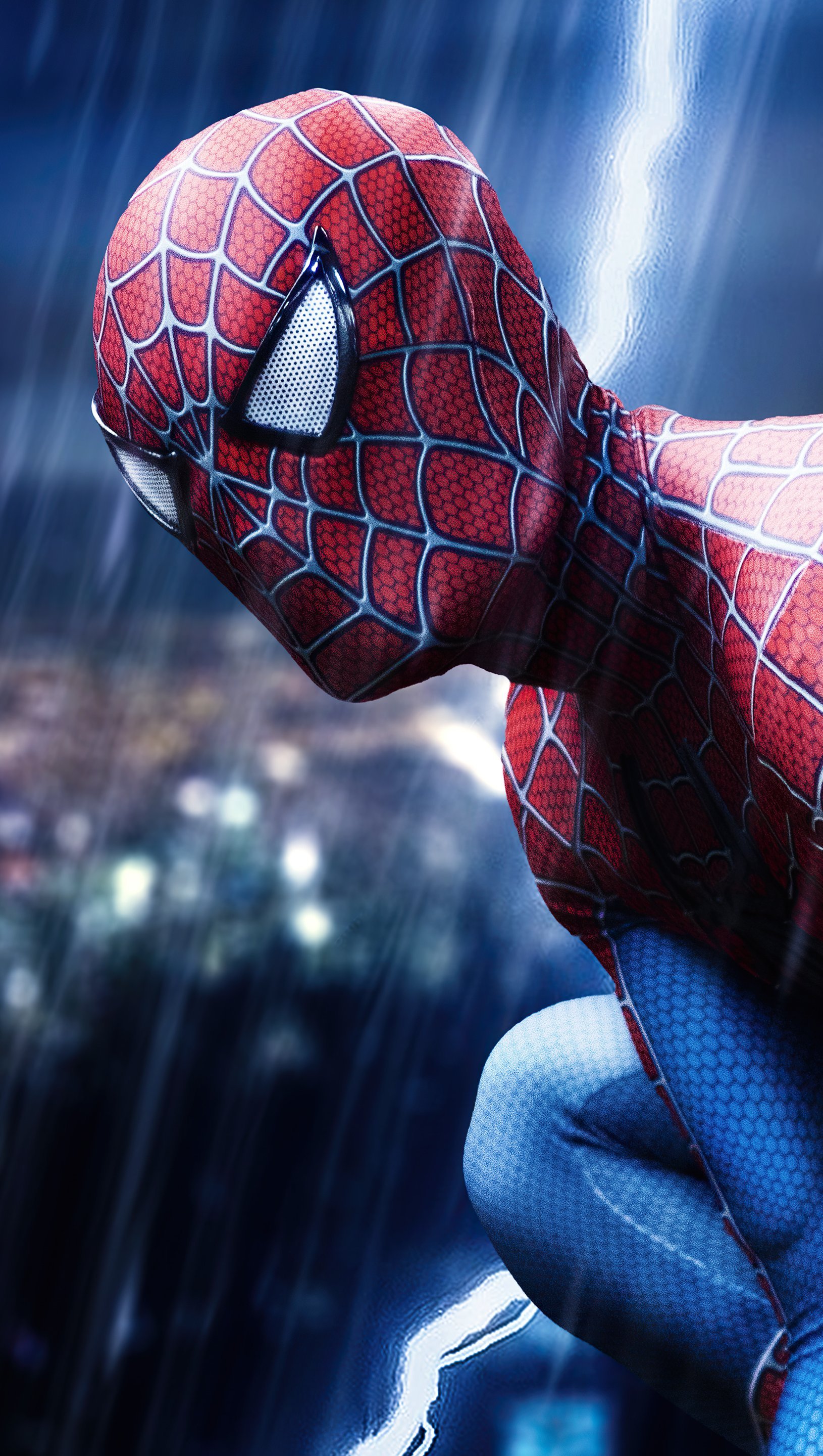 Fondos de pantalla Spider Man en la ciudad Cosplay Vertical