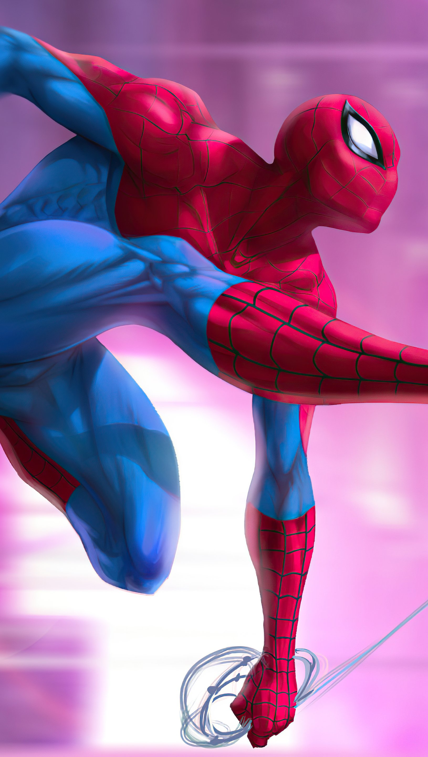 Fondos de pantalla Spider Man saltando Ilustración digital Vertical