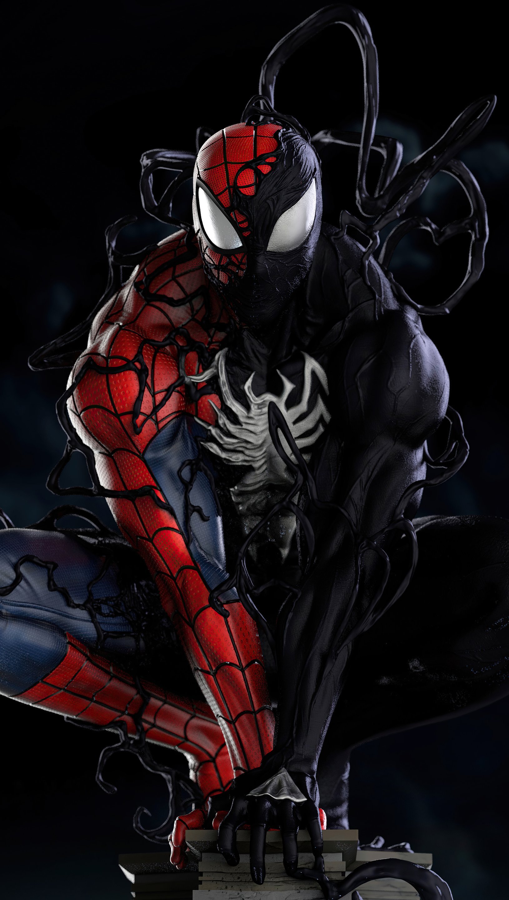 Fondos de pantalla Spider Man Symbiote Transformación Vertical